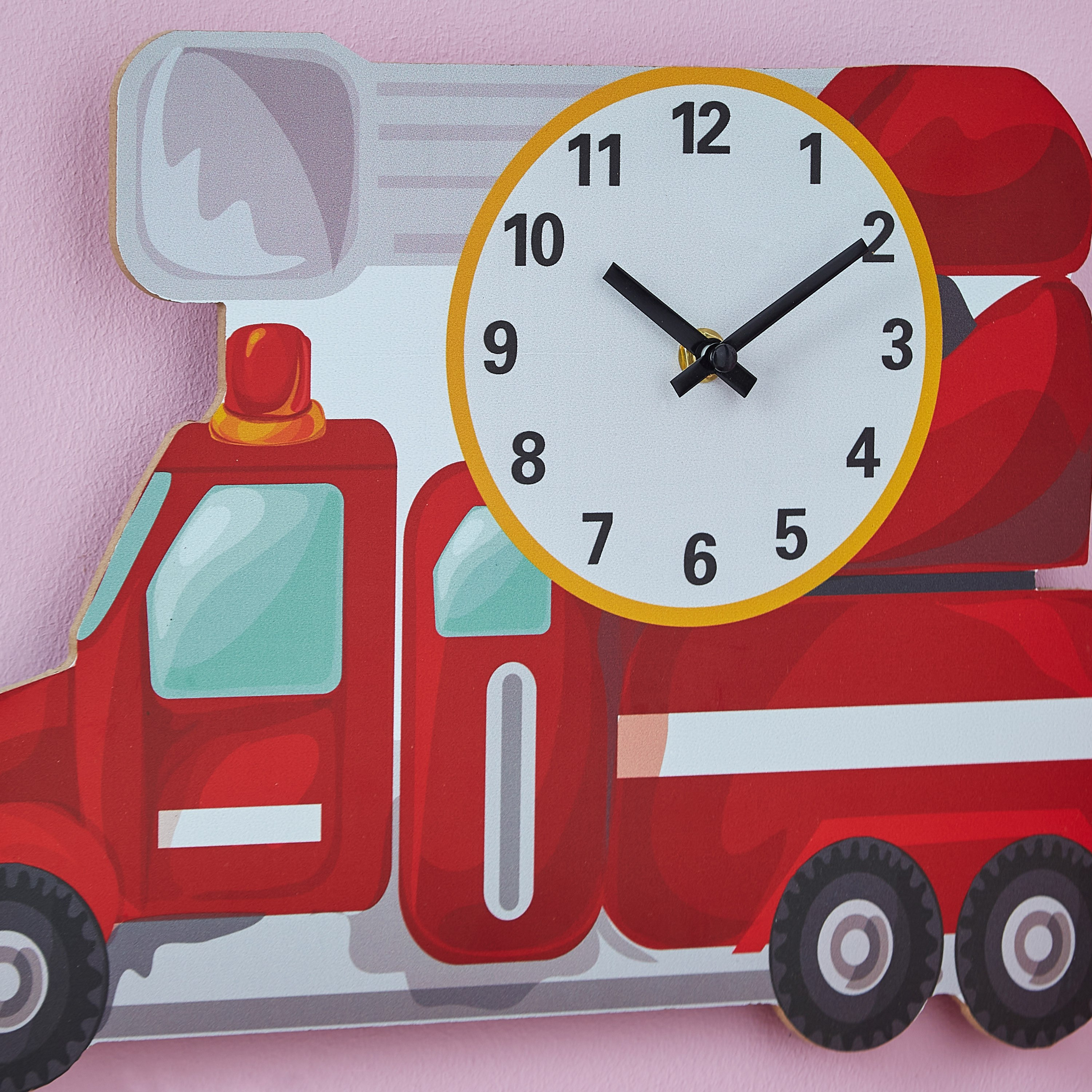 Epoch Fire Engine Shaped MDF Clock - 36x3x26 cm-hbxhomeware-hbxkidsandyouth-image-2