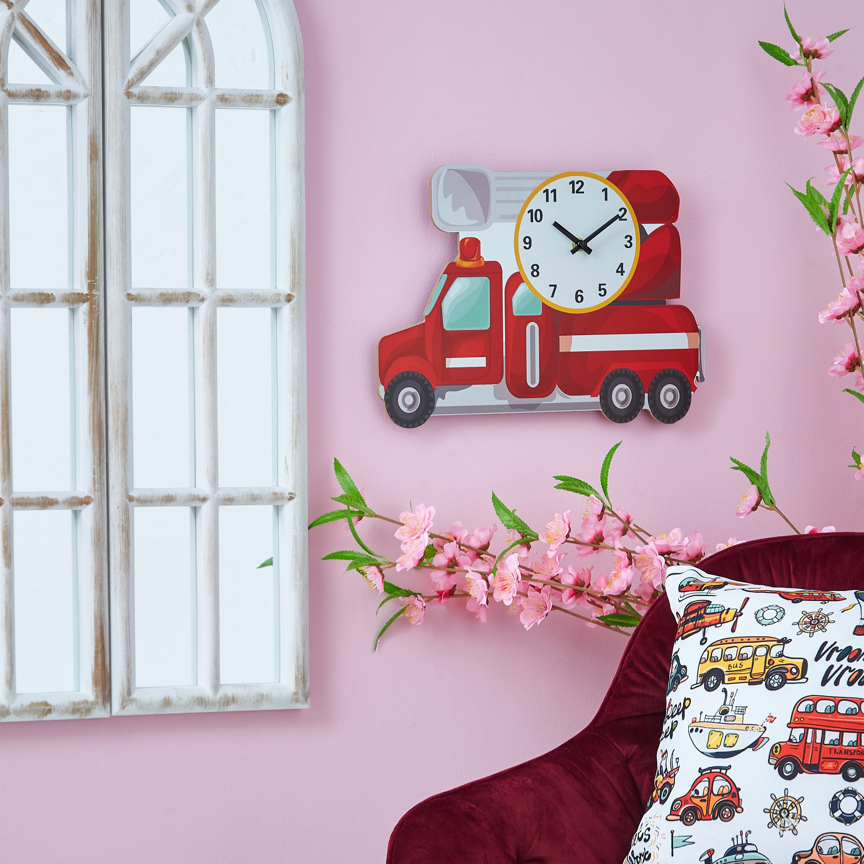 Epoch Fire Engine Shaped MDF Clock - 36x3x26 cm-hbxhomeware-hbxkidsandyouth-image-3