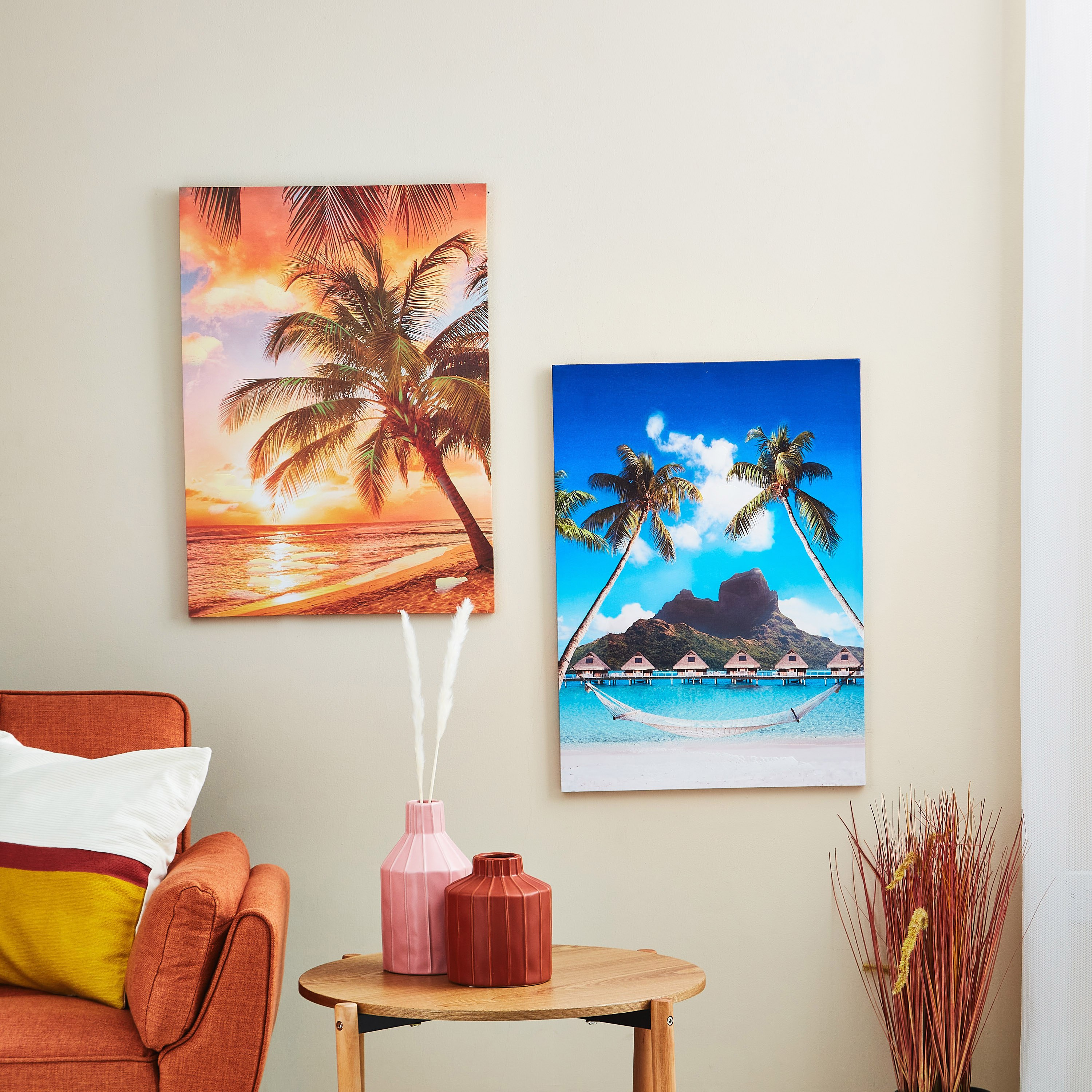 لوحة كانفاس مؤطرة مرسومة يدويا بطبعات استوائية من جايد - 60x3x40 سم-hbxhomeware-hbxdecorandfurnishings-image-4