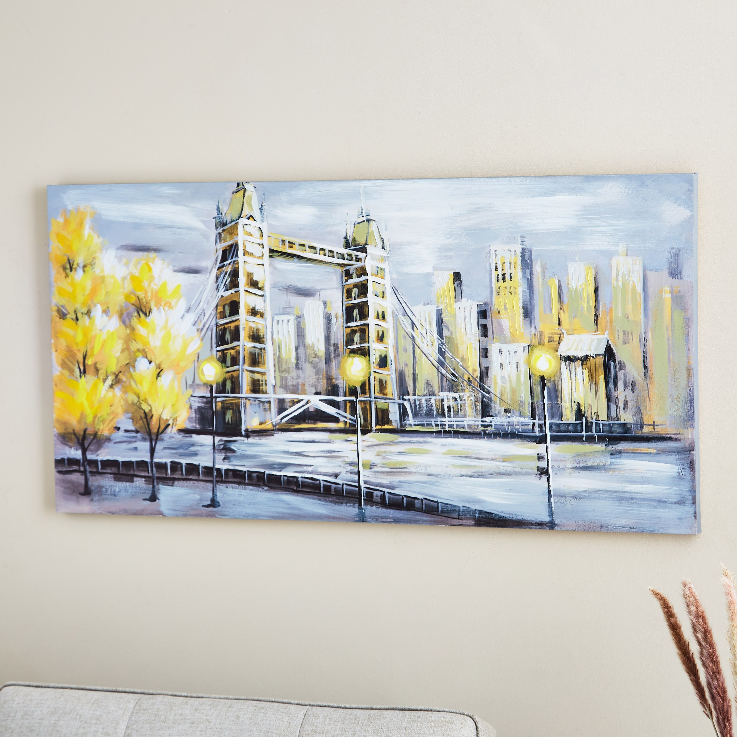 لوحة كانفاس مؤطرة مرسومة يدويًا بطبعات جسر لندن من جايد - 120x3x60 سم-PROMO_HB_AE_B1G1_250925-image-2
