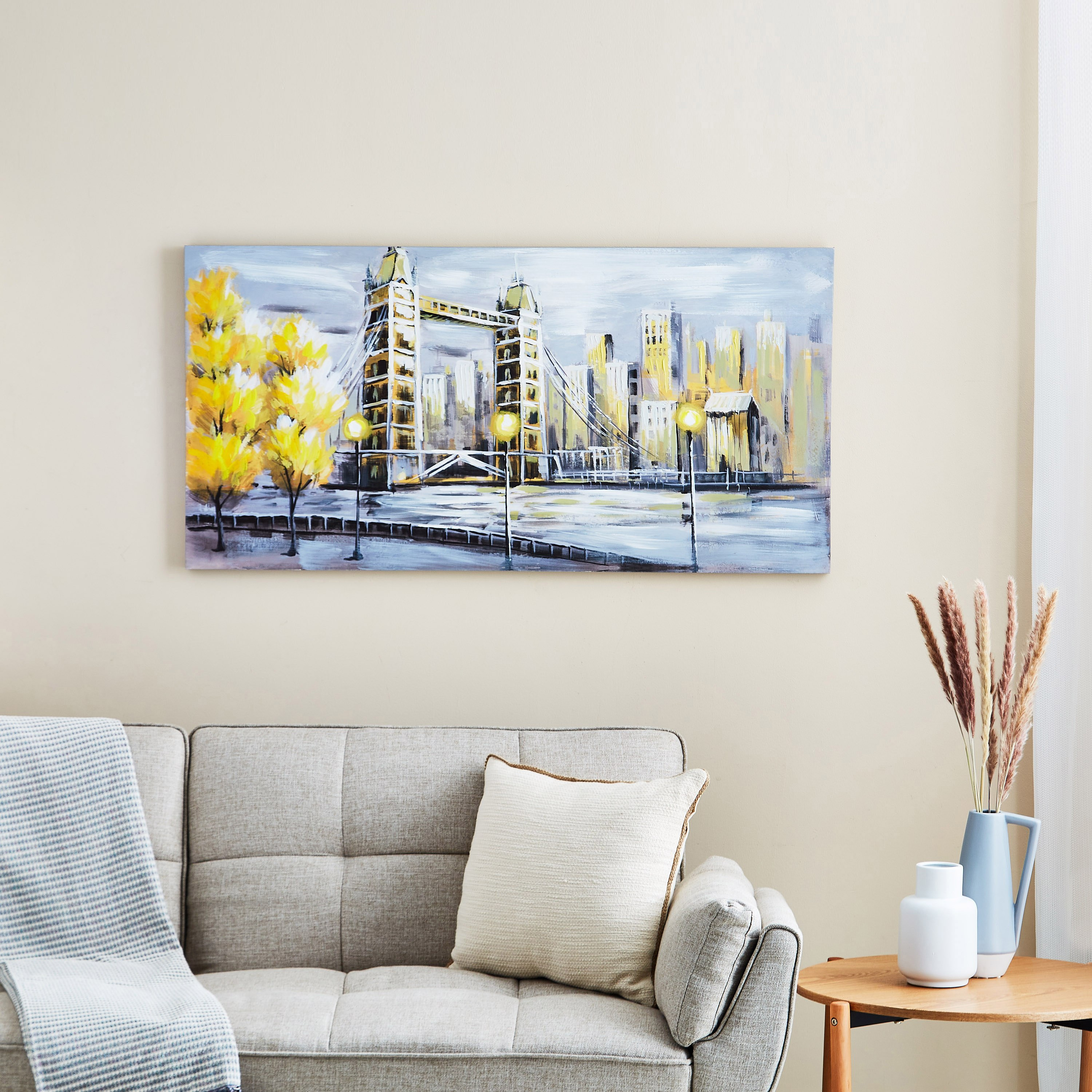 لوحة كانفاس مؤطرة مرسومة يدويًا بطبعات جسر لندن من جايد - 120x3x60 سم-PROMO_HB_AE_B1G1_250925-image-4