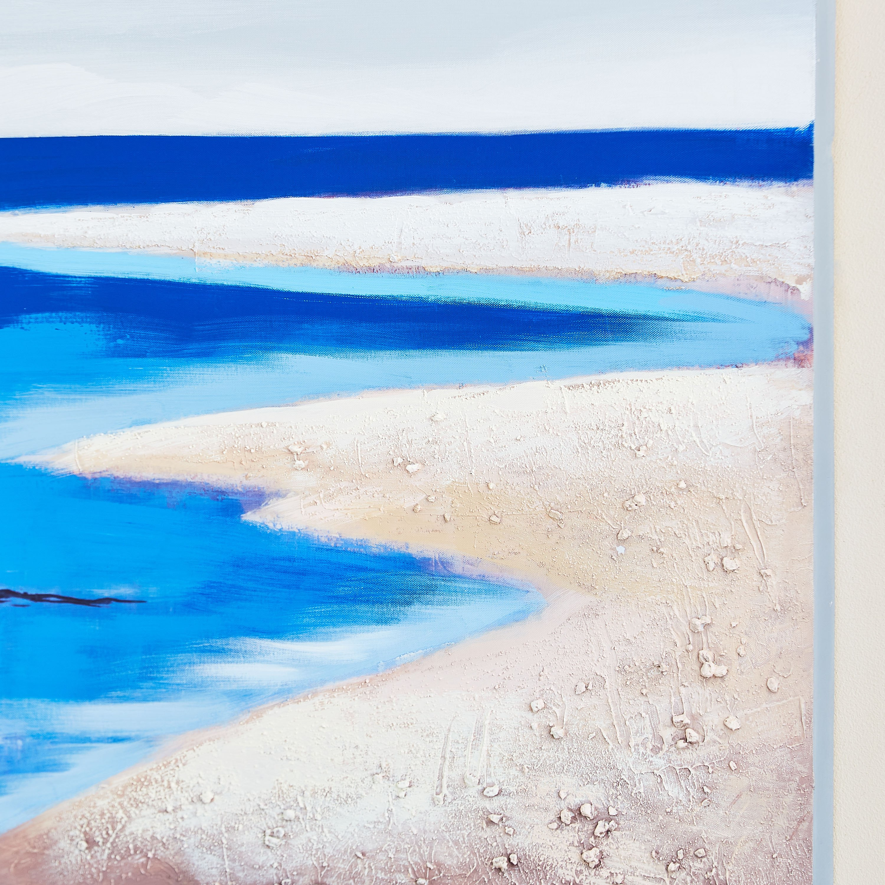 لوحة كانفاس مؤطرة مرسومة يدويا بطبعات قوارب من جايد - 120x3x60 سم-hbxhomeware-hbxdecorandfurnishings-image-3