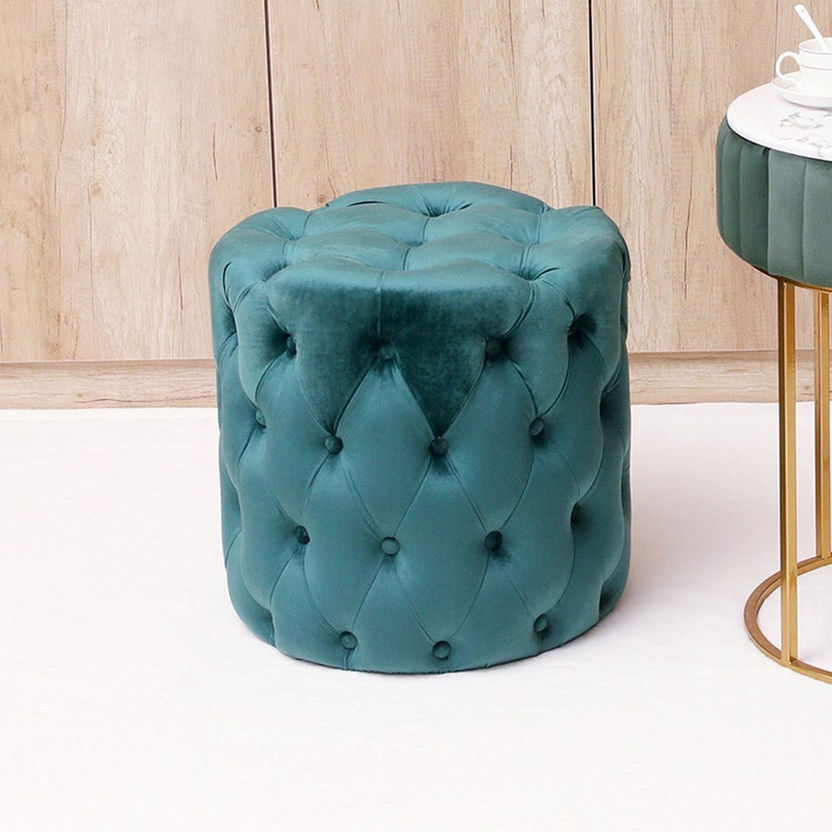 Giove Small Velvet Ottoman-Ottomans and Footstools-image-1