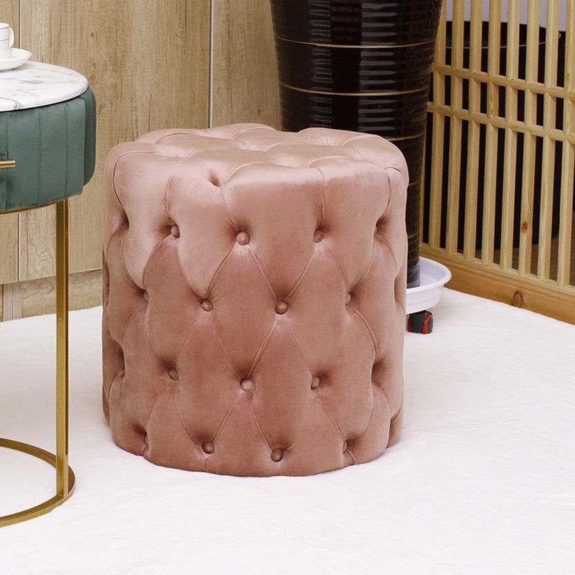 Giove Small Velvet Ottoman-Ottomans and Footstools-image-0