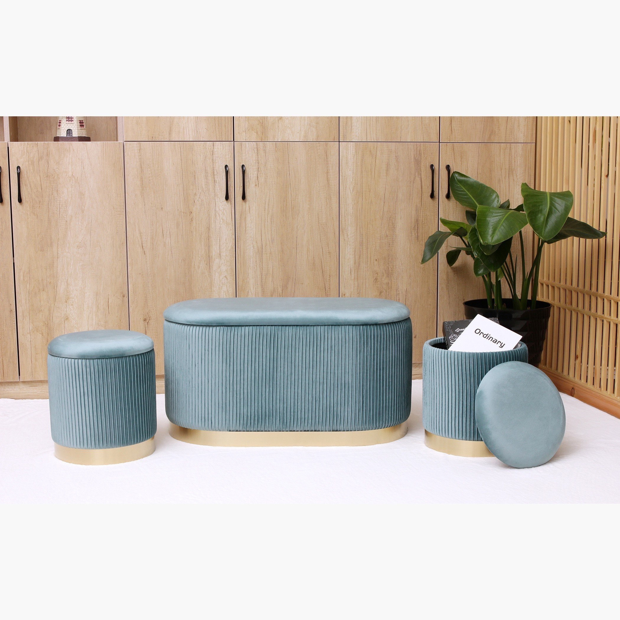 طقم مسند قدم مخملي 3 قطع بوحدة تخزين من إيفلين-hbxlivingroom-sofasandarmchairs-ottomansandfootstools-image-1