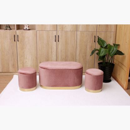 Evelyn 3-Piece Velvet Ottoman Set with Storage-Ottomans and Footstools-image-2