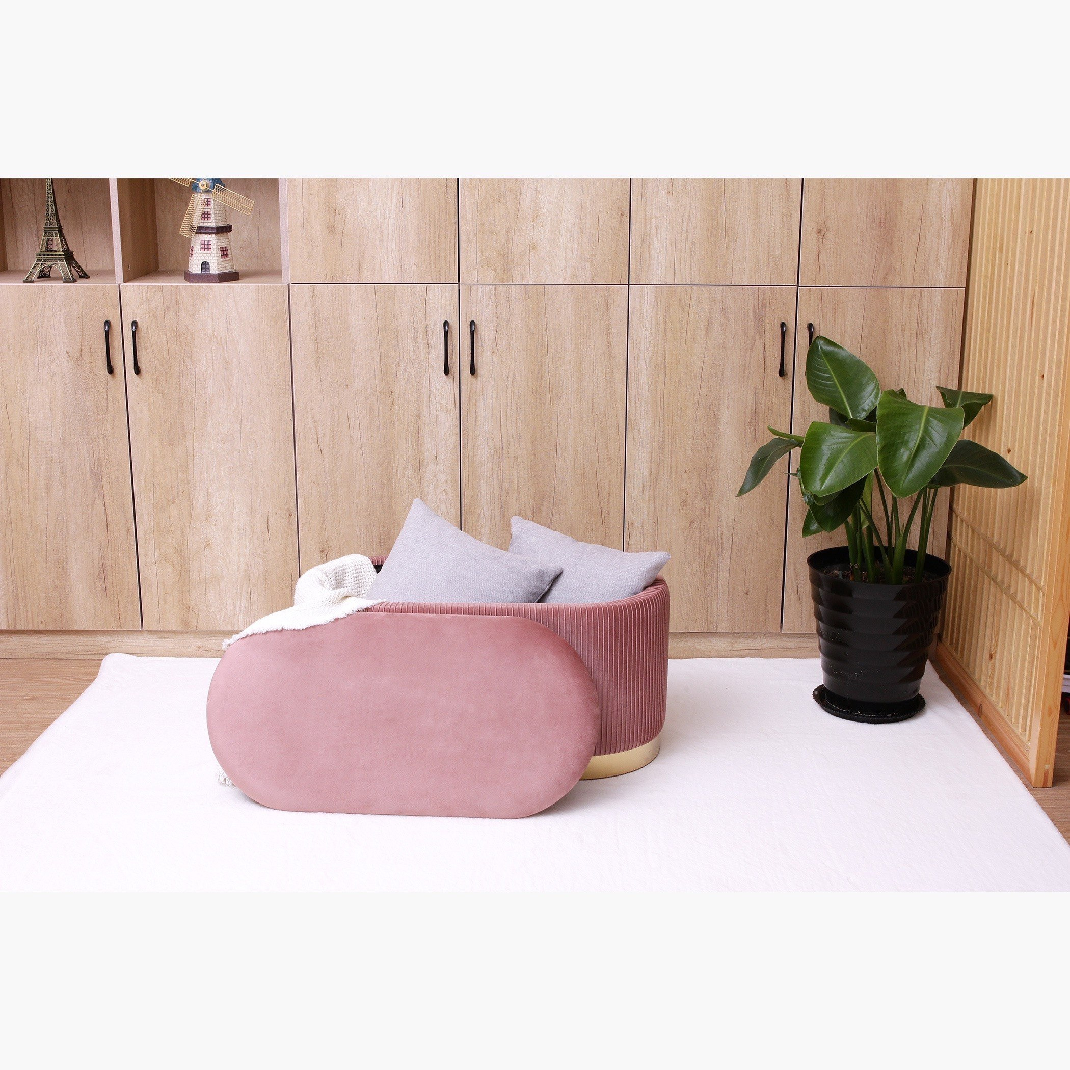 طقم مسند قدم مخملي 3 قطع بوحدة تخزين من إيفلين-hbxlivingroom-sofasandarmchairs-ottomansandfootstools-image-4