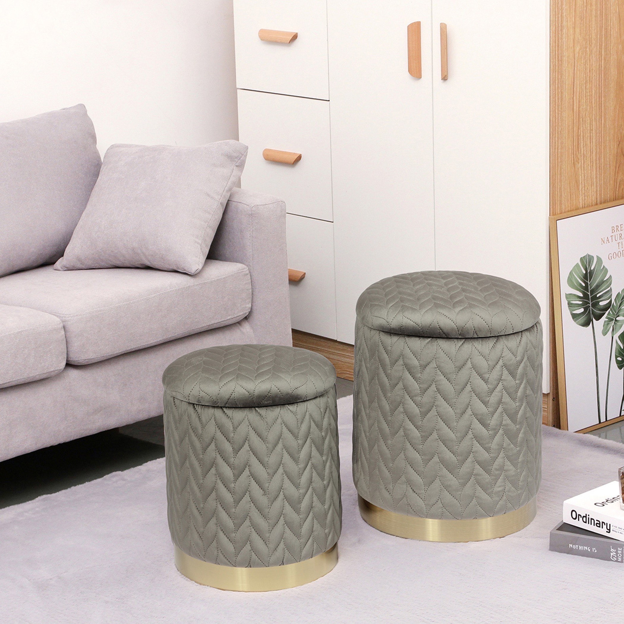 طقم مسند قدم مخملي قطعتان بوحدة تخزين من تريبيكا-hbxlivingroom-sofasandarmchairs-ottomansandfootstools-image-1