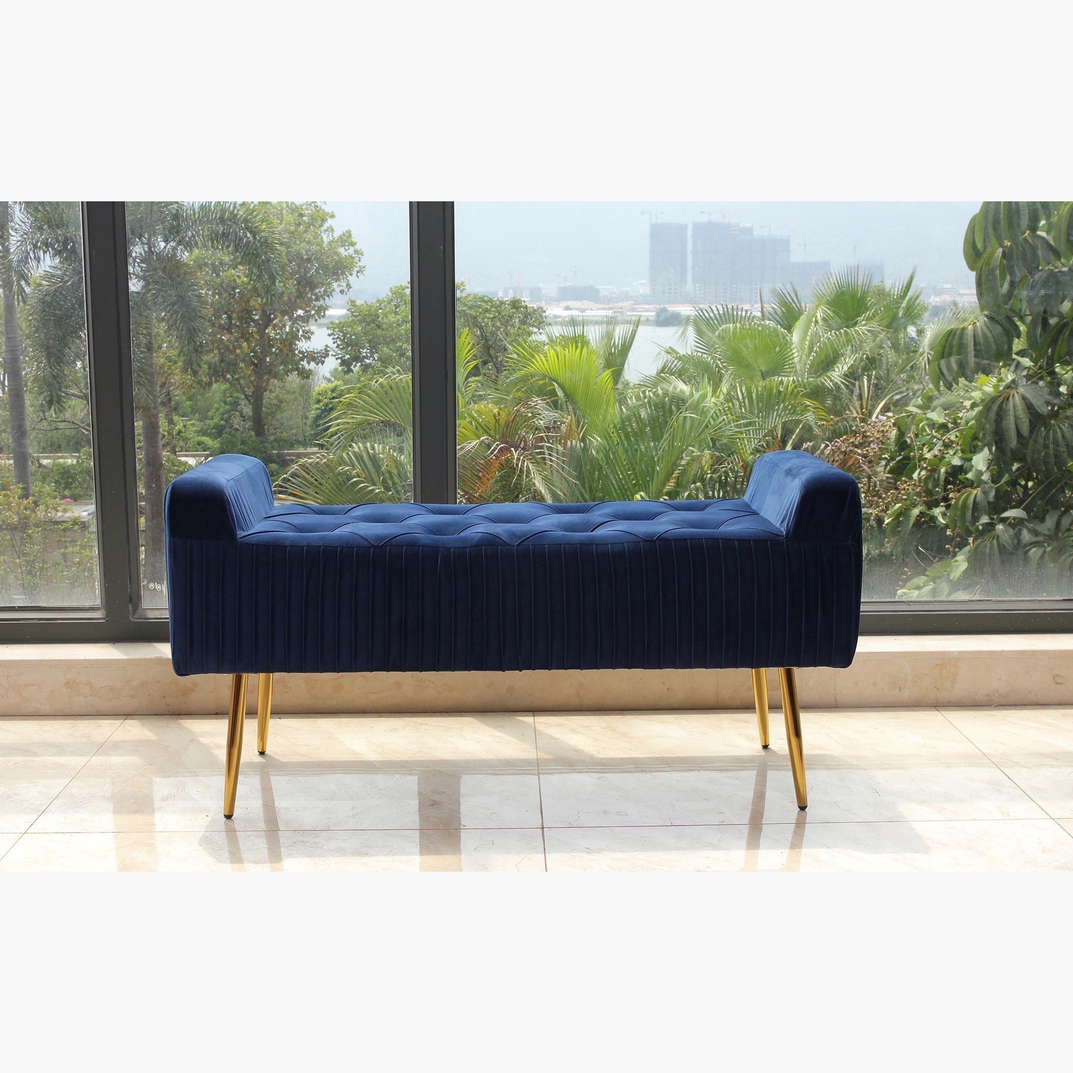 مقعد بنش مخملي من أديلين-hbxfurniture-sofasandarmchairs-benches-image-1