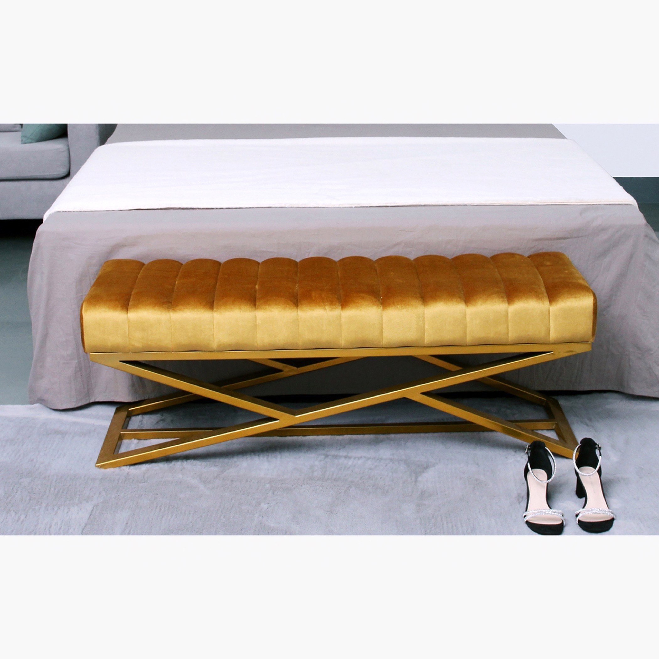 مقعد بنش مخملي من مارلو-hbxfurniture-sofasandarmchairs-benches-image-1