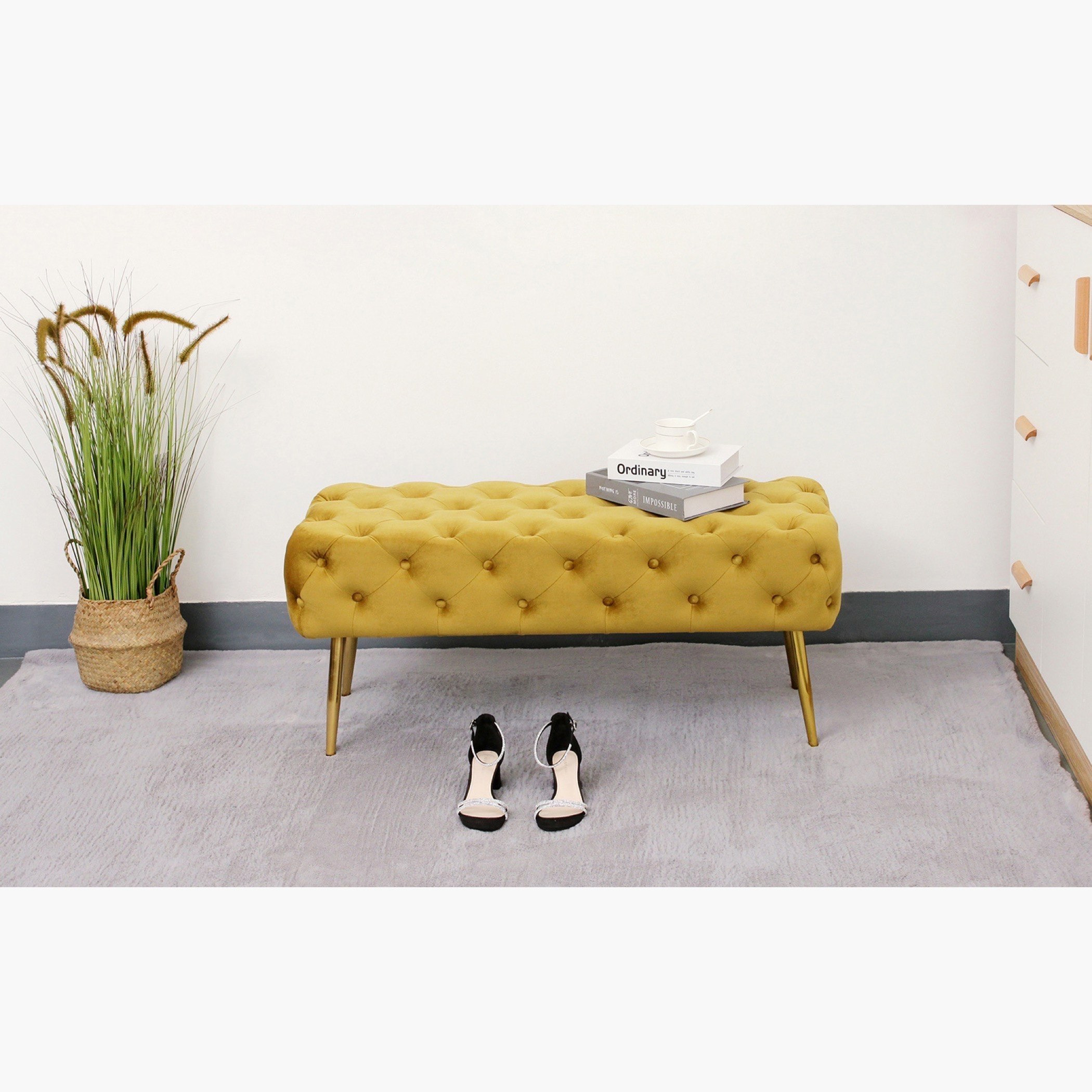 مقعد بنش مخملي من جوفي-hbxfurniture-sofasandarmchairs-benches-image-1