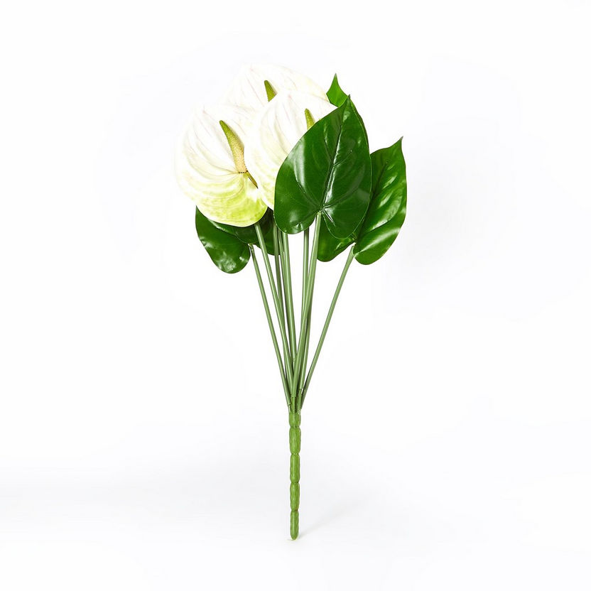 Aria 3-Head Anthurium Stem - 43 cm-Artificial Flowers and Plants-image-3