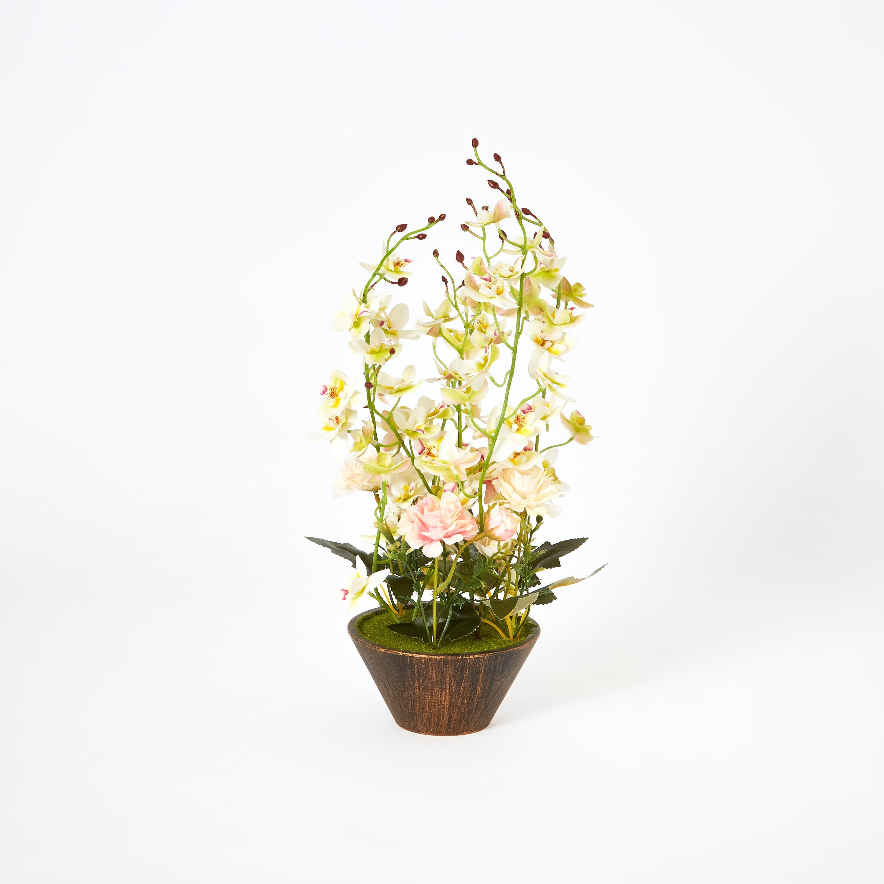 Aria Orchid & Rose Arrangement - 44 cm-hbxdecorandfurnishings-homeaccessories-artificialflowersandplants-image-4