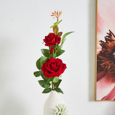 Aria 3-Heads Velvet Rose Stem - 76 cm