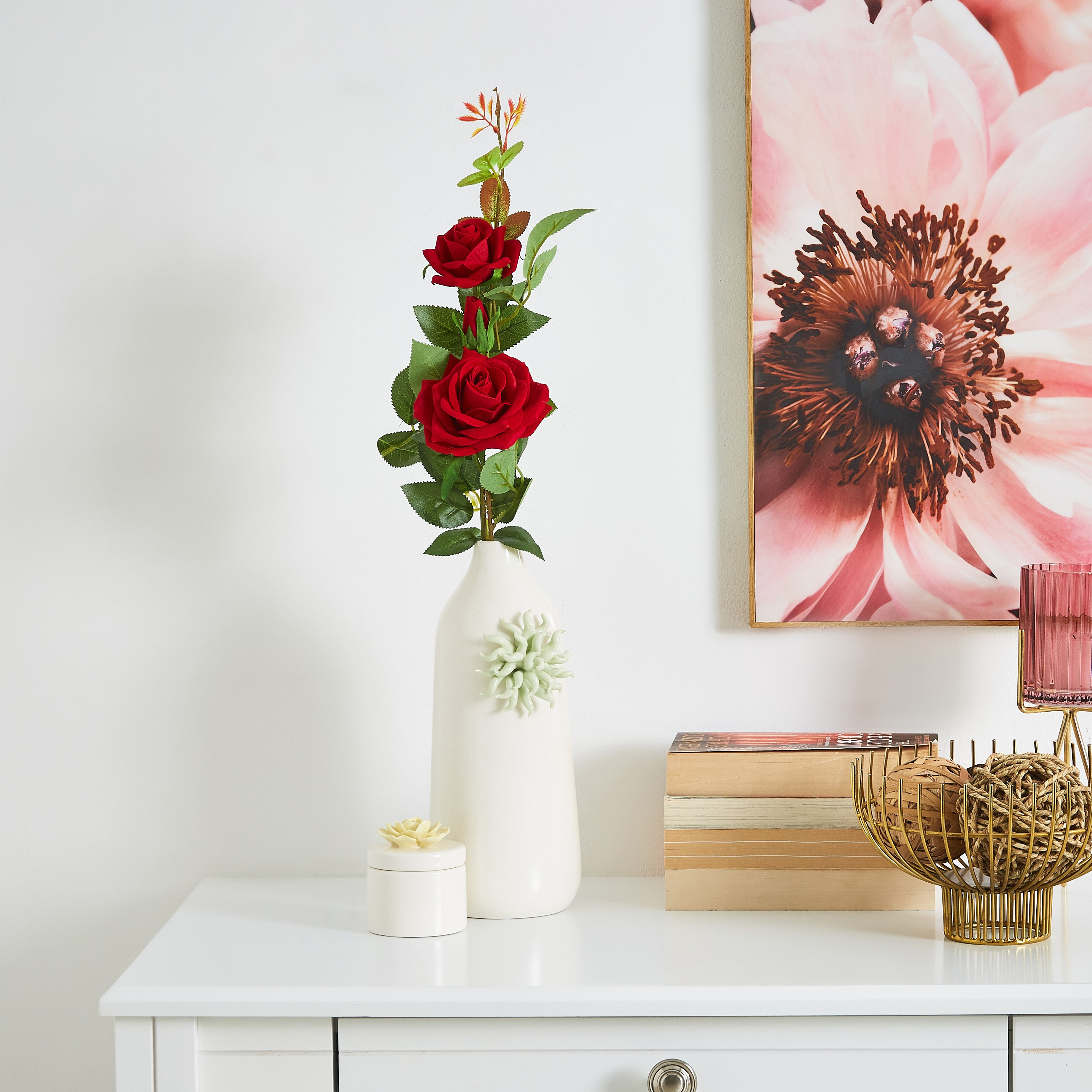 Aria 3-Heads Velvet Rose Stem - 76 cm-hbxdecorandfurnishings-homeaccessories-artificialflowersandplants-image-3
