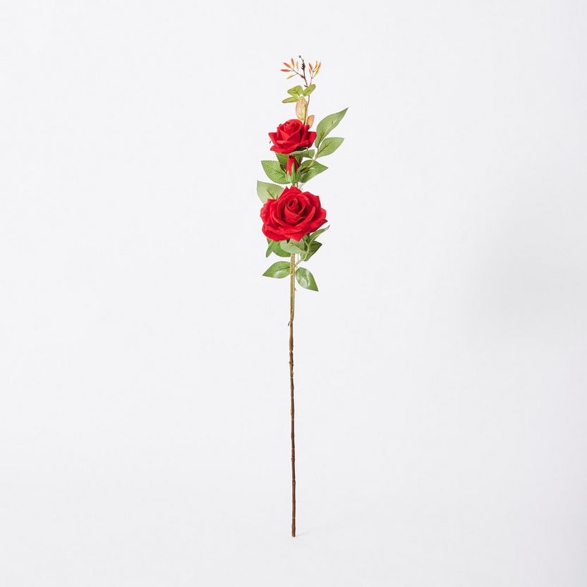 Aria 3-Heads Velvet Rose Stem - 76 cm-Artificial Flowers and Plants-image-3