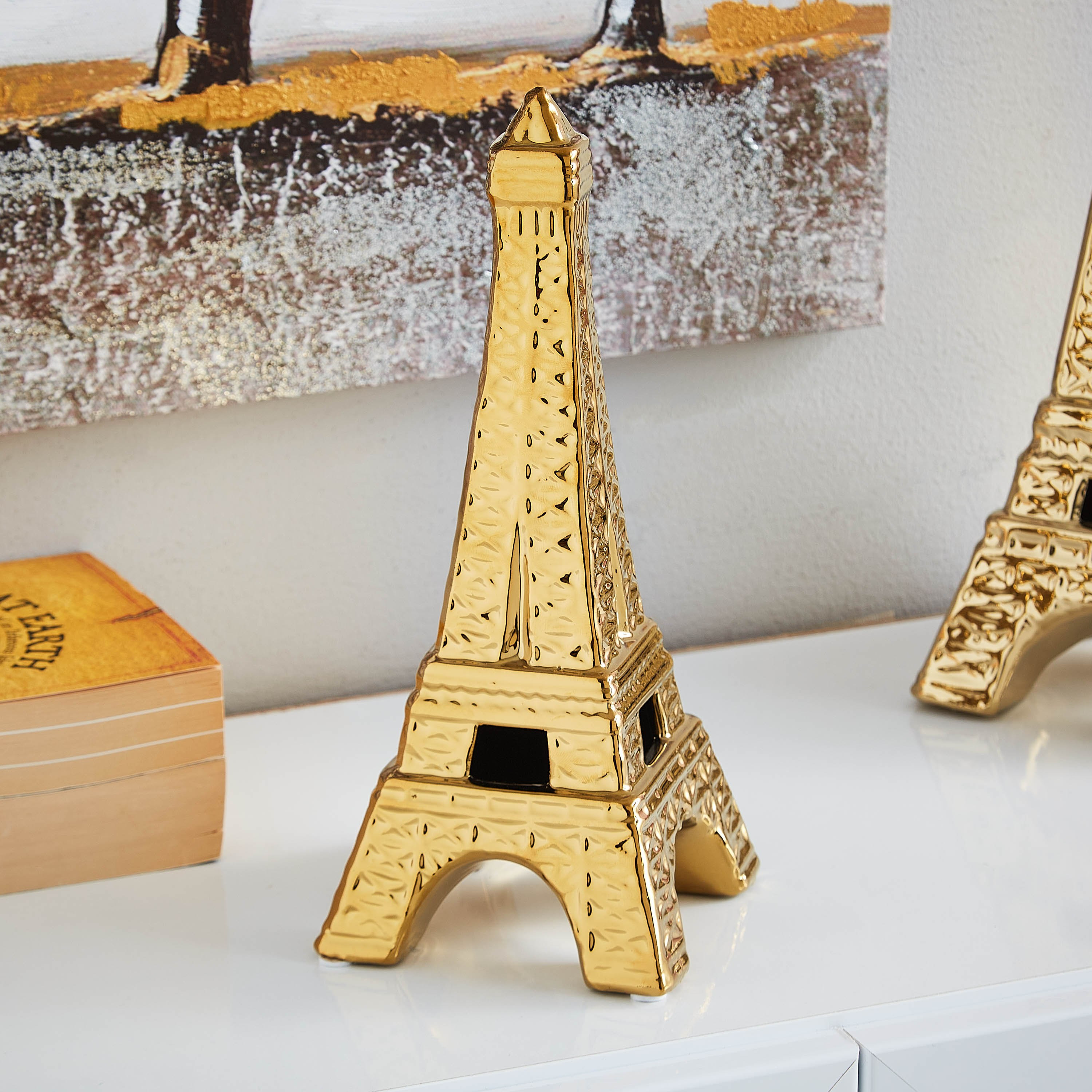 تمثال برج إيفل سيراميك صغير من إلينا - 10.5x10.5x25 سم-hbxhomeware-homedecor-figurinesandornaments-image-1