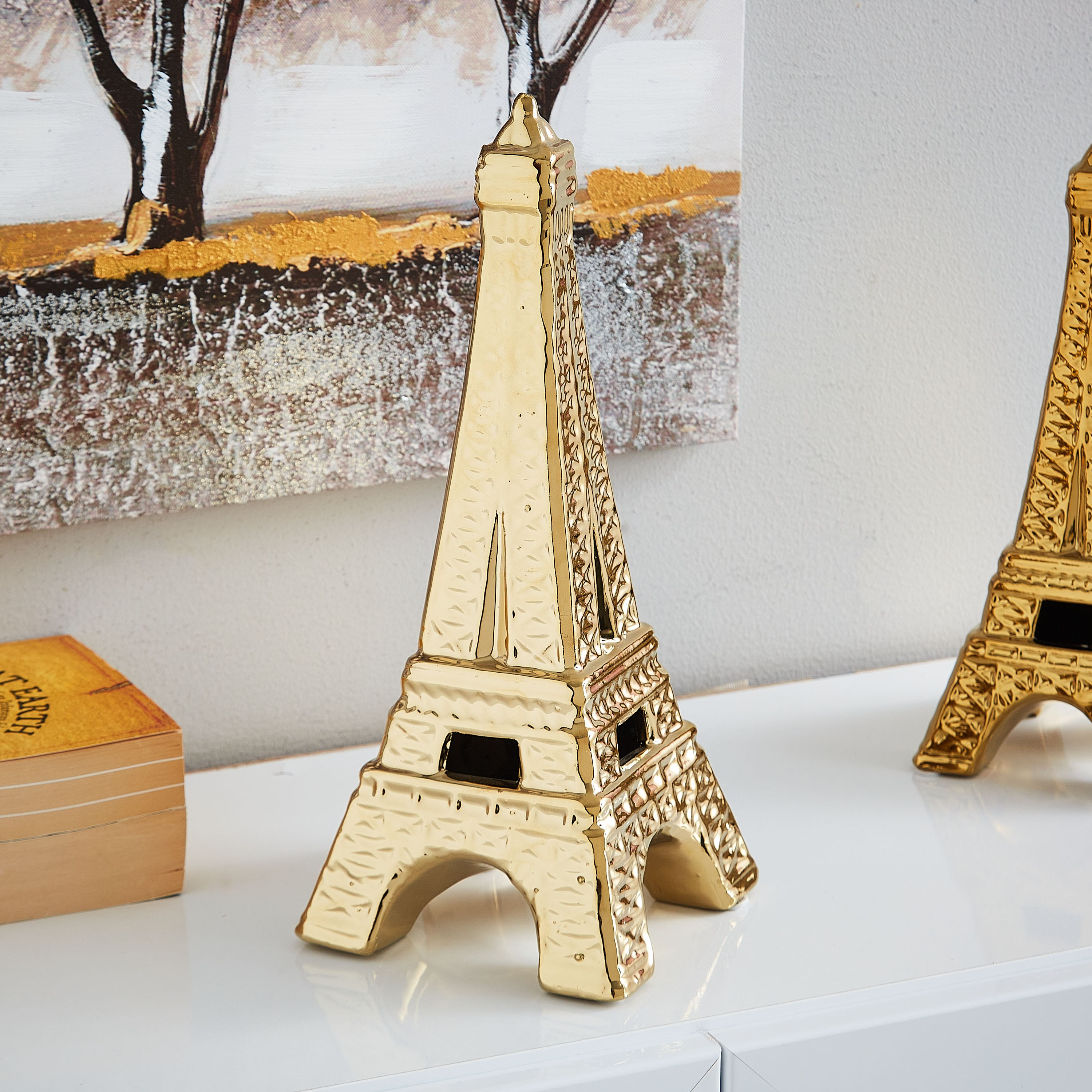 تمثال إيلينا برج إيفل سيراميك كبير من إلينا - 12.5x12.5x30 سم-hbxhomeware-homedecor-figurinesandornaments-image-1