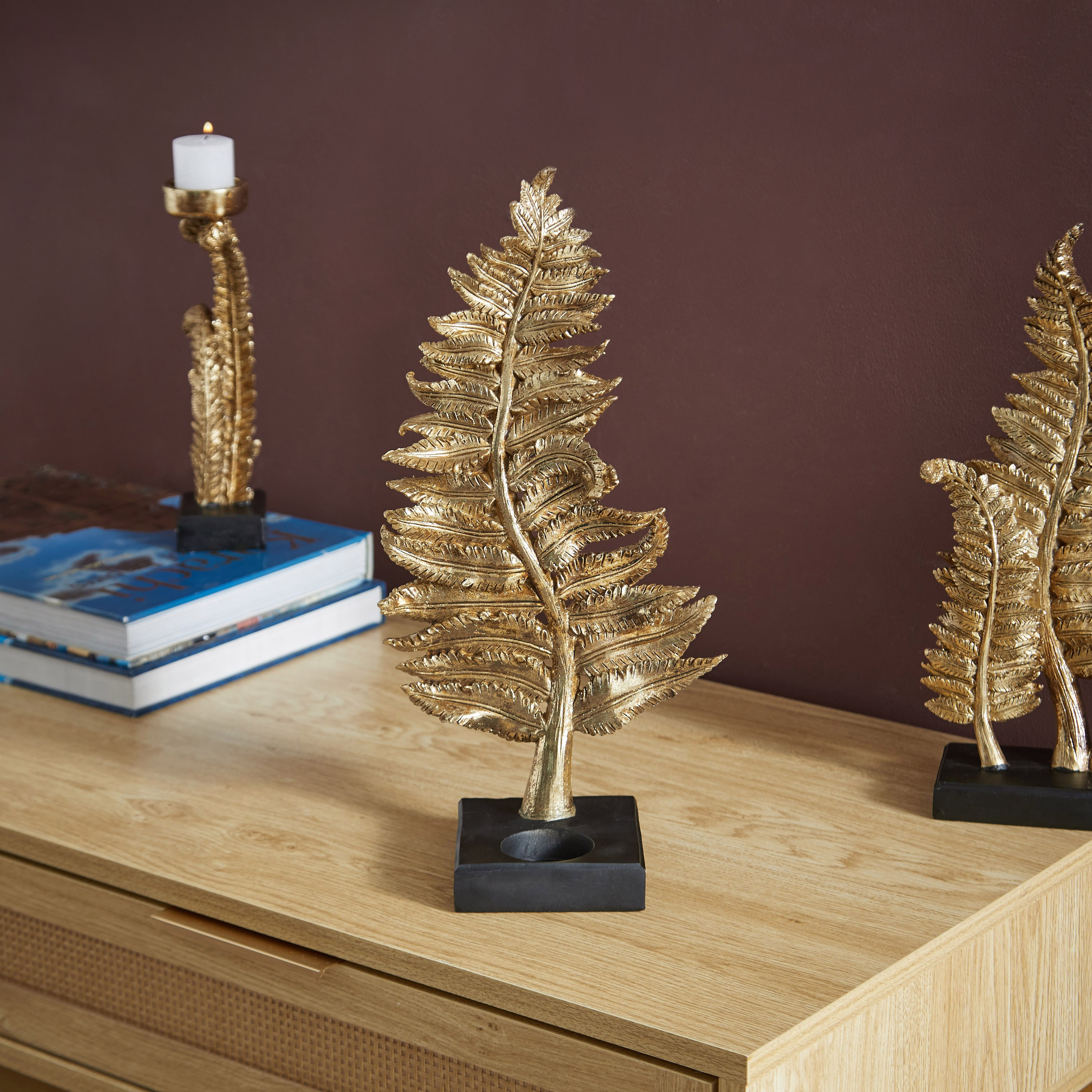 منحوتة بتصميم أوراق نبات السرخس بوليريسين من زوي - 19x13.5x37 سم-hbxhomeware-homedecor-figurinesandornaments-image-2