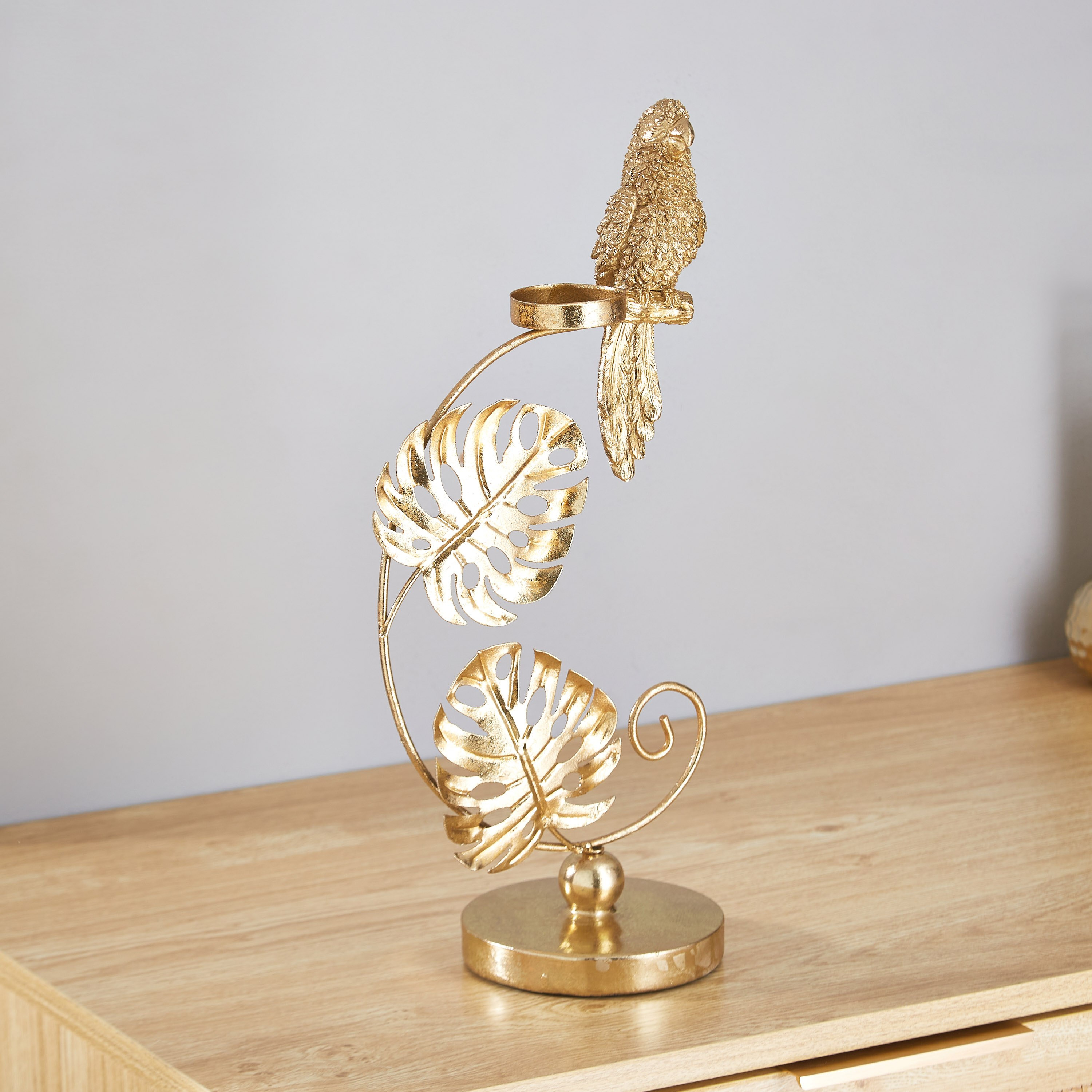 تمثال بوليريسين بتصميم ببغاء على ورقة شجر من زوي - 19x12x37.5 سم-hbxhomeware-homedecor-figurinesandornaments-image-1