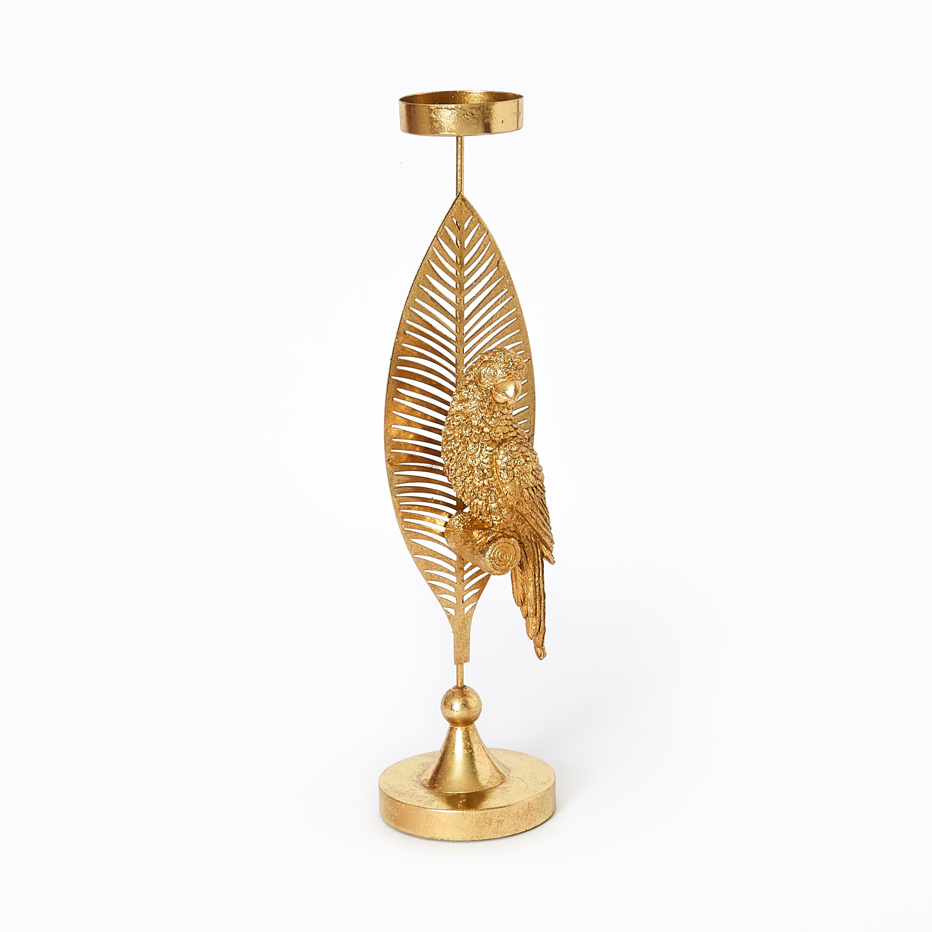 حامل شموع بوليريسين بتصميم ببغاء على ورقة شجر من زوي - 13.5x14x51 سم-hbxbedroom-homefragrance-candleholders-image-5