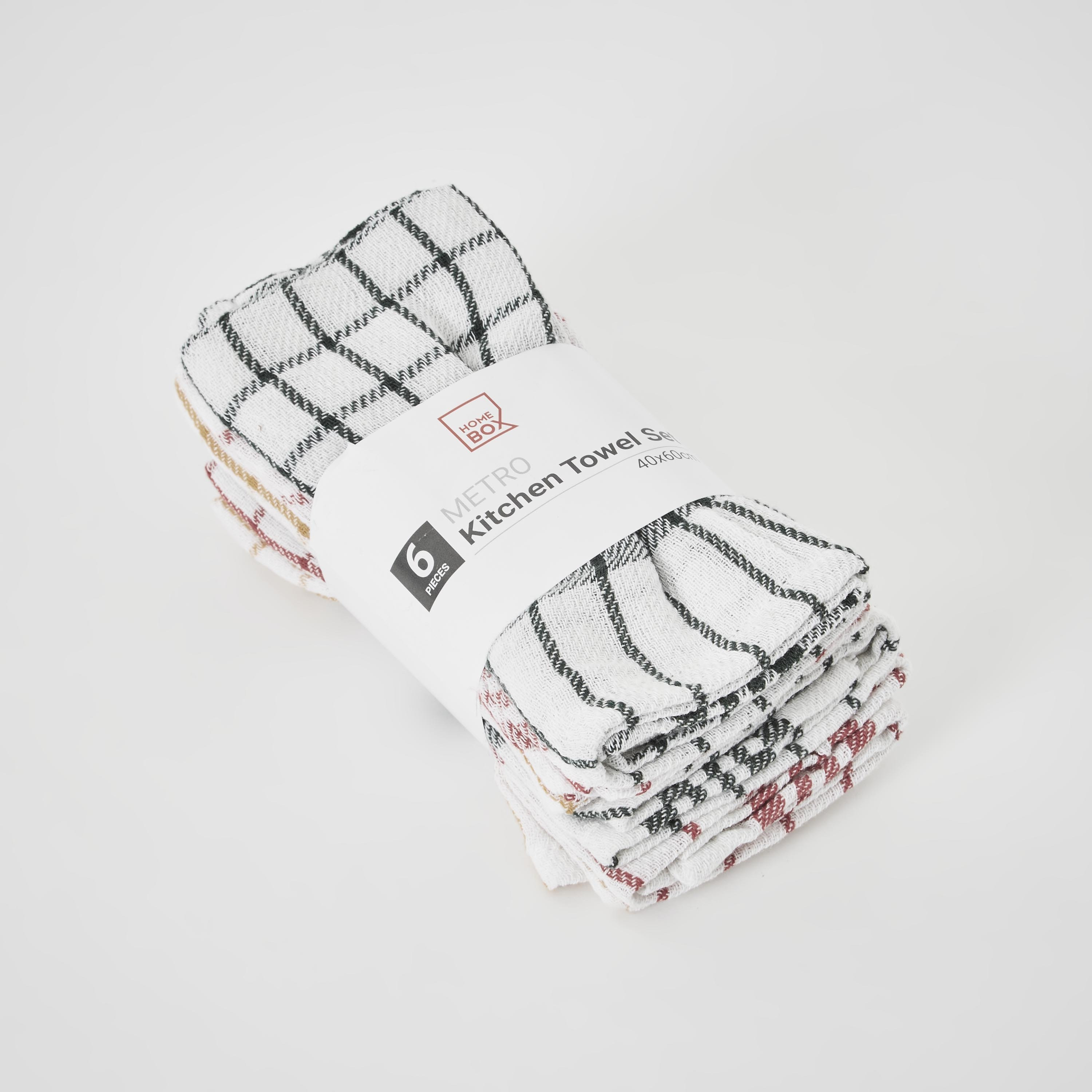 طقم مناشف مطبخ 6 قطع من ميترو - 40x60 سم-hbxhomeware-kitchenware-kitchenlinens-image-5