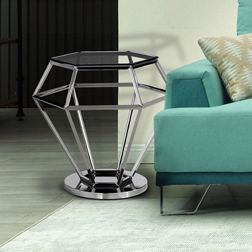 Sira Glass Top End Table-End Tables-image-0