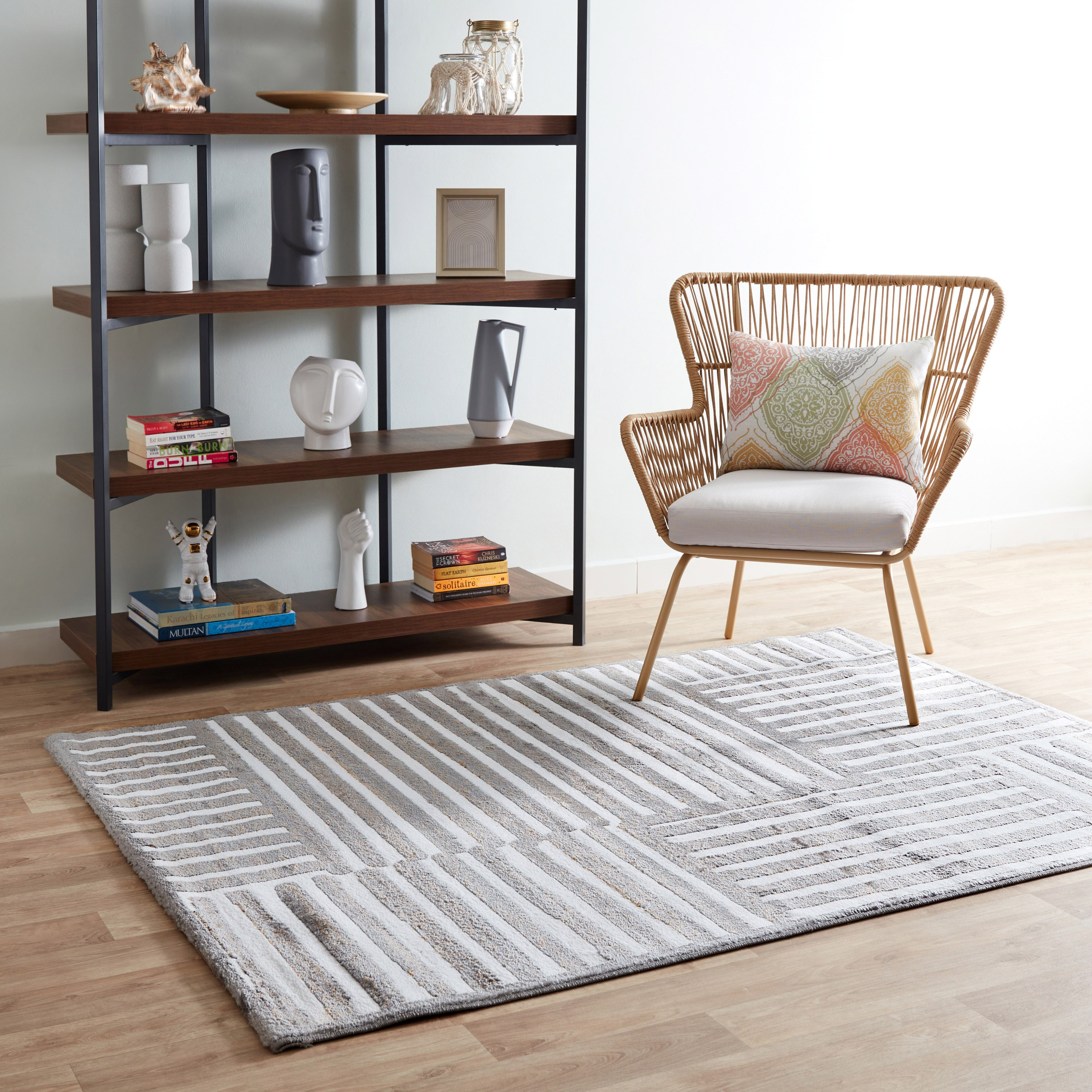 سجادة بولي بروبلين مقاومة للبقع من مشاعل ليون - 150x200 سم-hbxdecorandfurnishings-floorcoverings-rugs-image-1