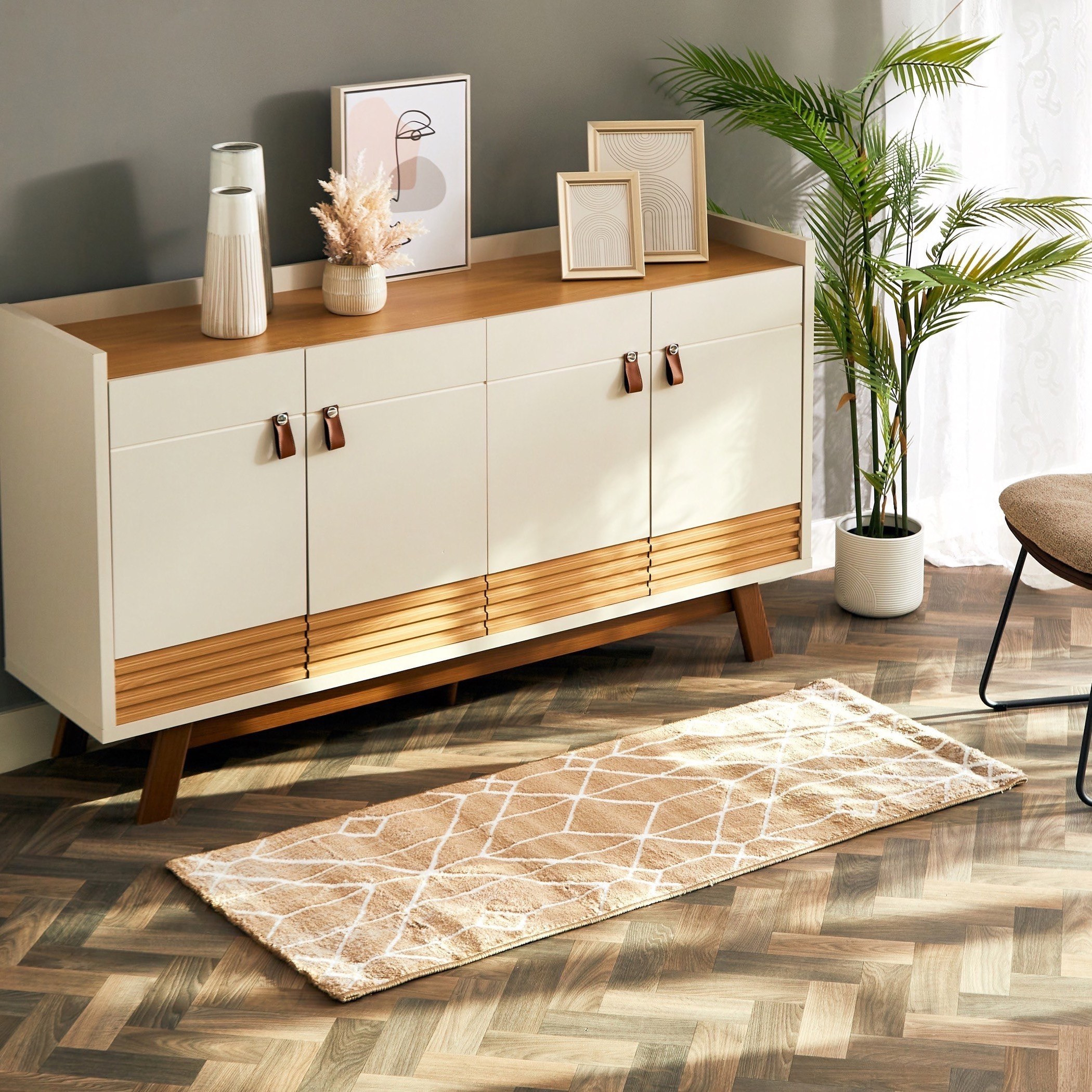 سجادة بولي بروبلين مقاومة للبقع من مشاعل جيران - 60x150 سم-hbxdecorandfurnishings-floorcoverings-rugs-image-4