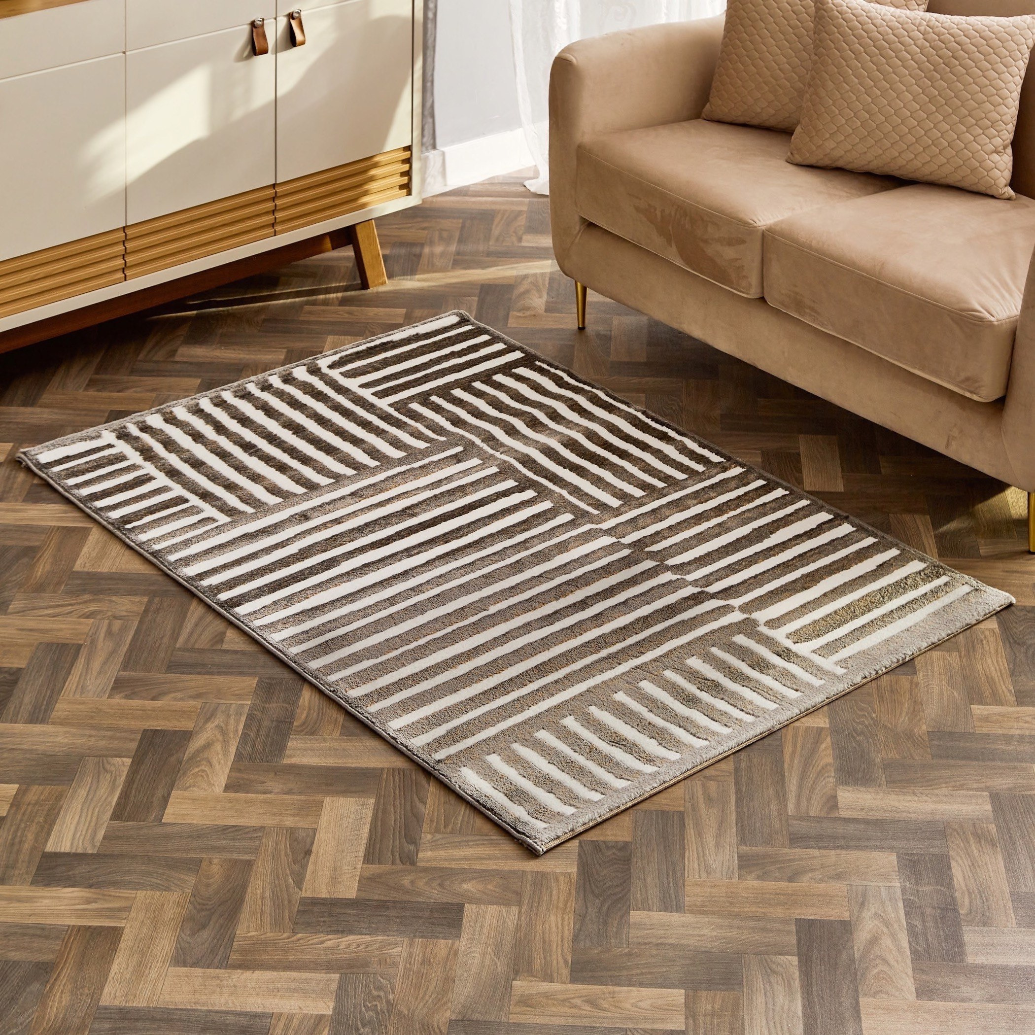 سجادة بولي بروبلين مقاومة للبقع من مشاعل ليون - 110x160 سم-hbxdecorandfurnishings-floorcoverings-rugs-image-1