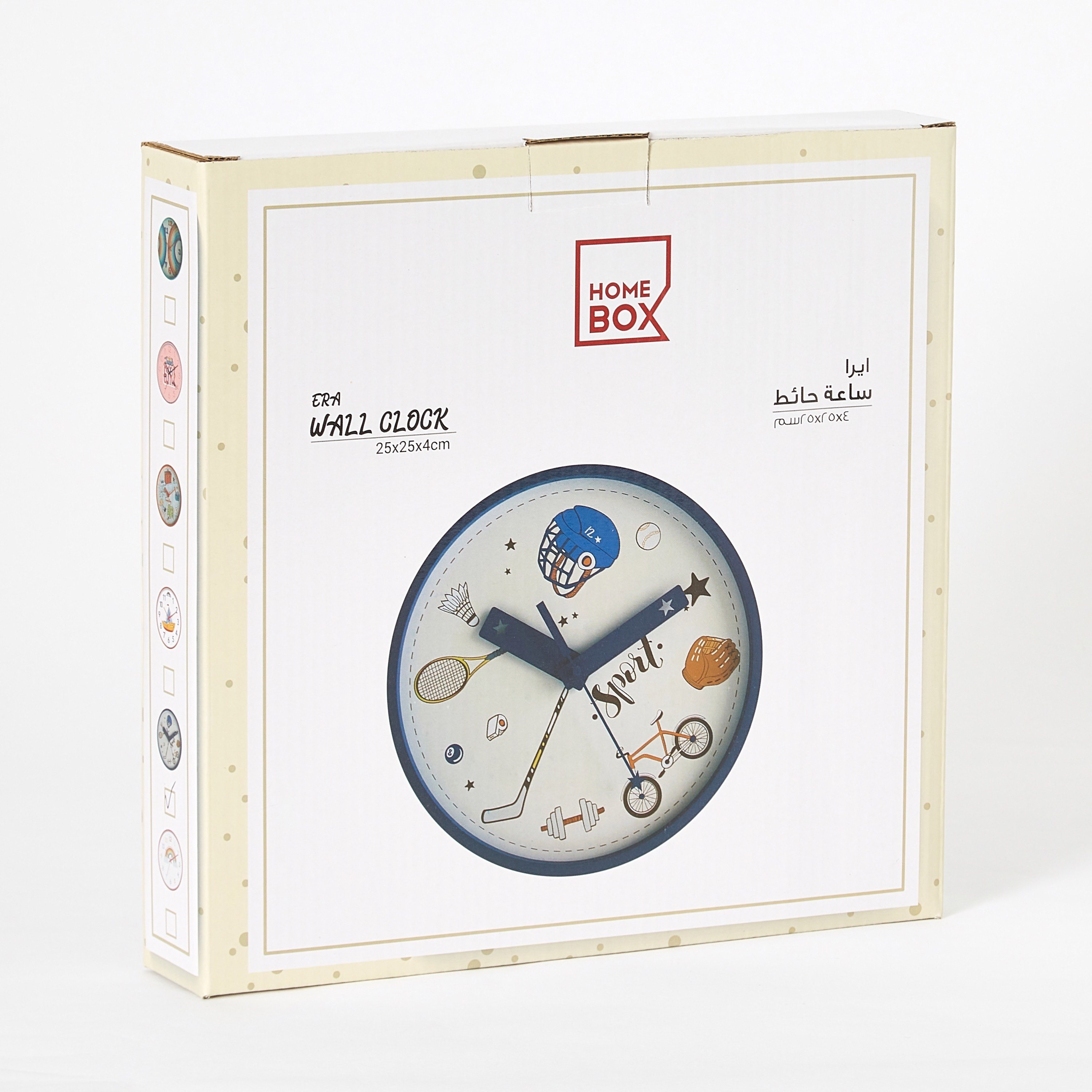 ساعة حائط بطبعات رياضية من إيرا - 25×25×4 سم-hbxhomeware-hbxkidsandyouth-image-5