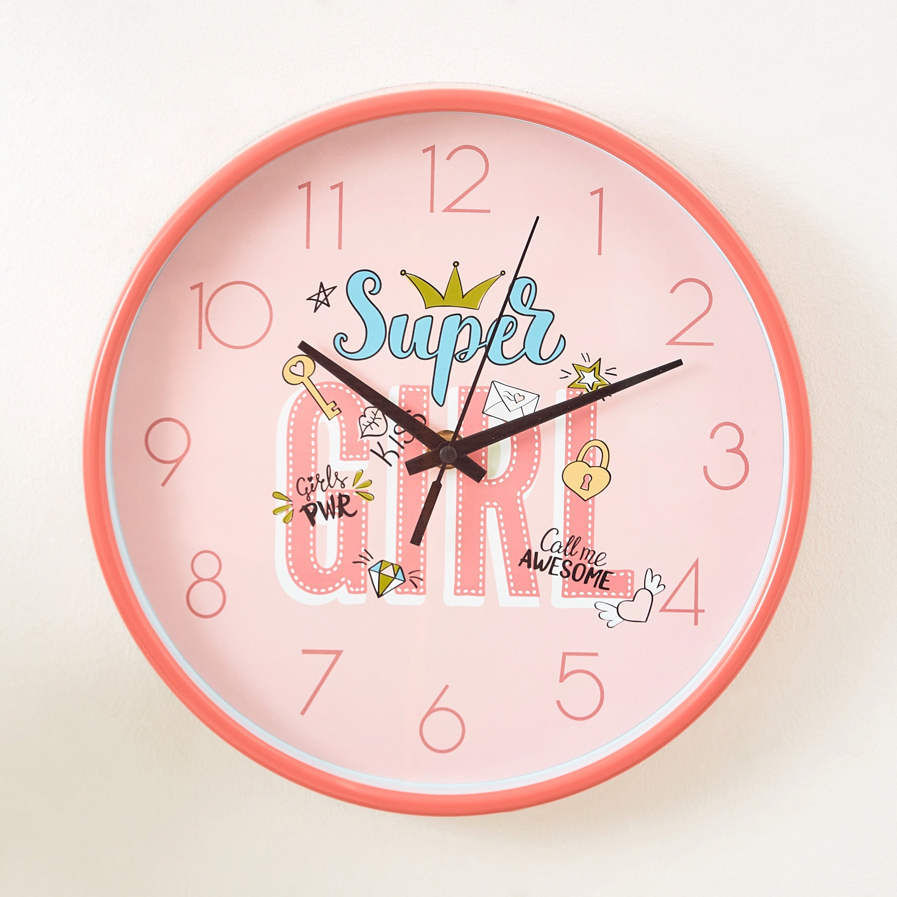ساعة حائط سوبر جيرل من إيرا- 25x25x4 سم-hbxhomeware-hbxkidsandyouth-image-1