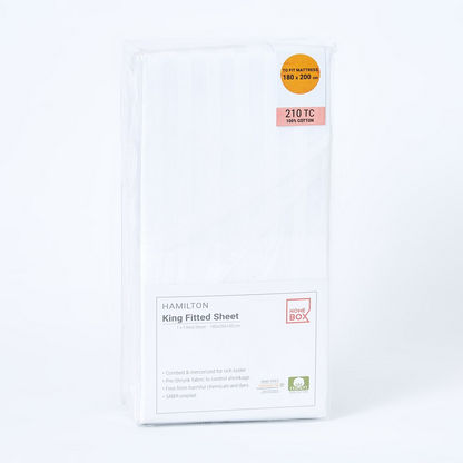 Hamilton Satin Stripe King Fitted Sheet - 180x200+33 cms