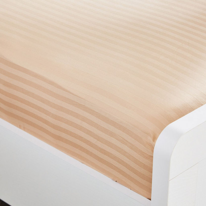 Hamilton Satin Striped Queen Fitted Sheet - 150x200+33 cm-Sheets and Pillow Covers-image-2