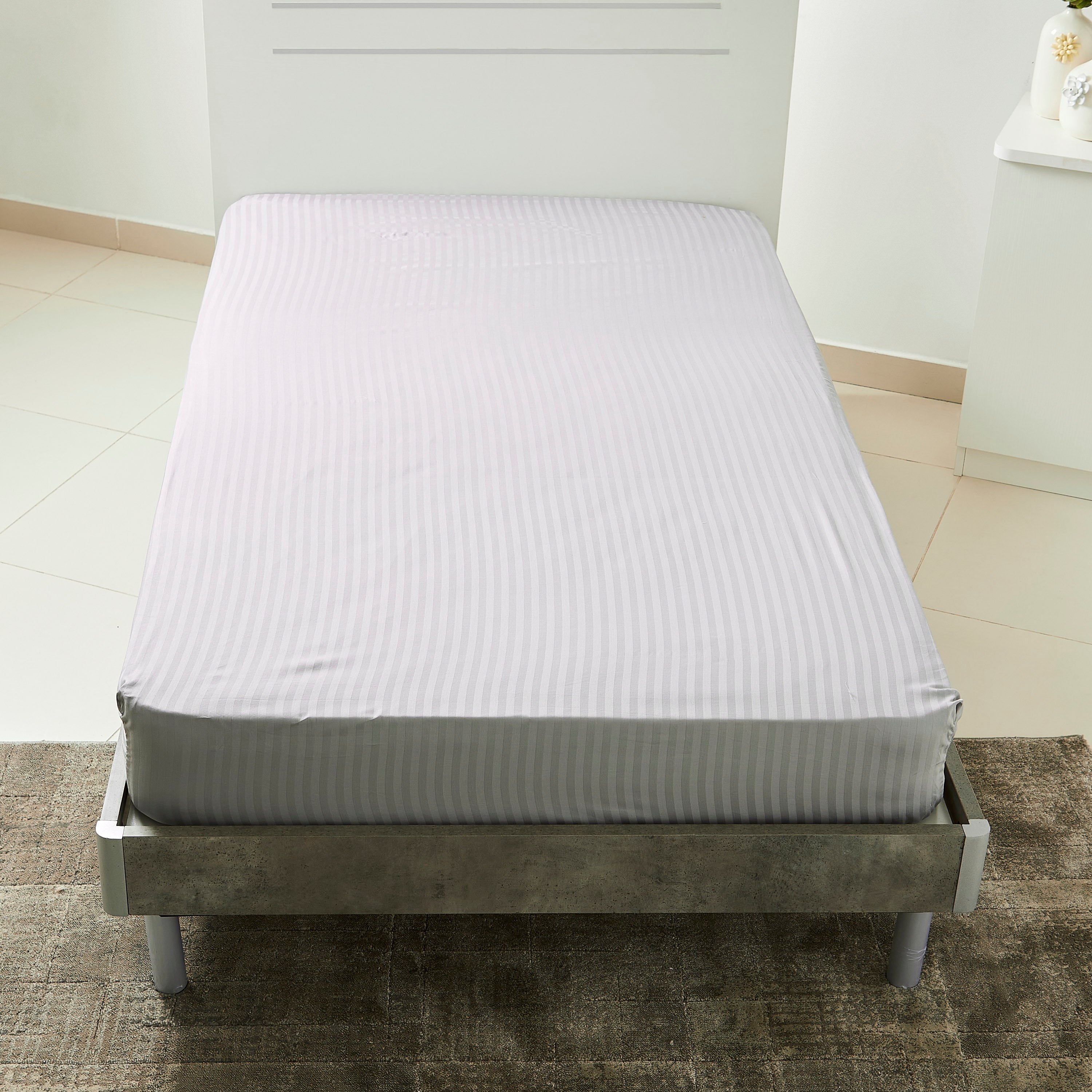Hamilton Satin Striped Twin Fitted Sheet - 120x200+33 cm-hbxhomeware-hbxbedroom-image-2
