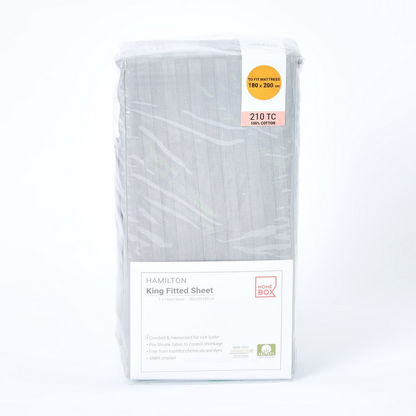 Hamilton Satin Stripe King Fitted Sheet -180x200+33 cms