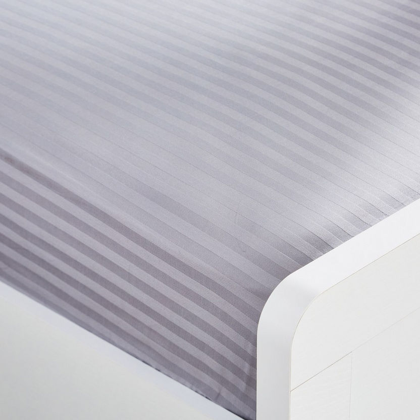 Hamilton Satin Striped Super King Fitted Sheet - 200x200+33 cm-Sheets and Pillow Covers-image-2