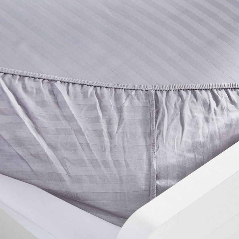 Hamilton Satin Striped Super King Fitted Sheet - 200x200+33 cm-Sheets and Pillow Covers-image-3