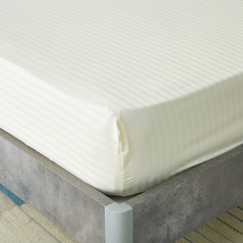 Hamilton Satin Stripe Twin Fitted Sheet - 120x200+33 cm-Sheets and Pillow Covers-image-2