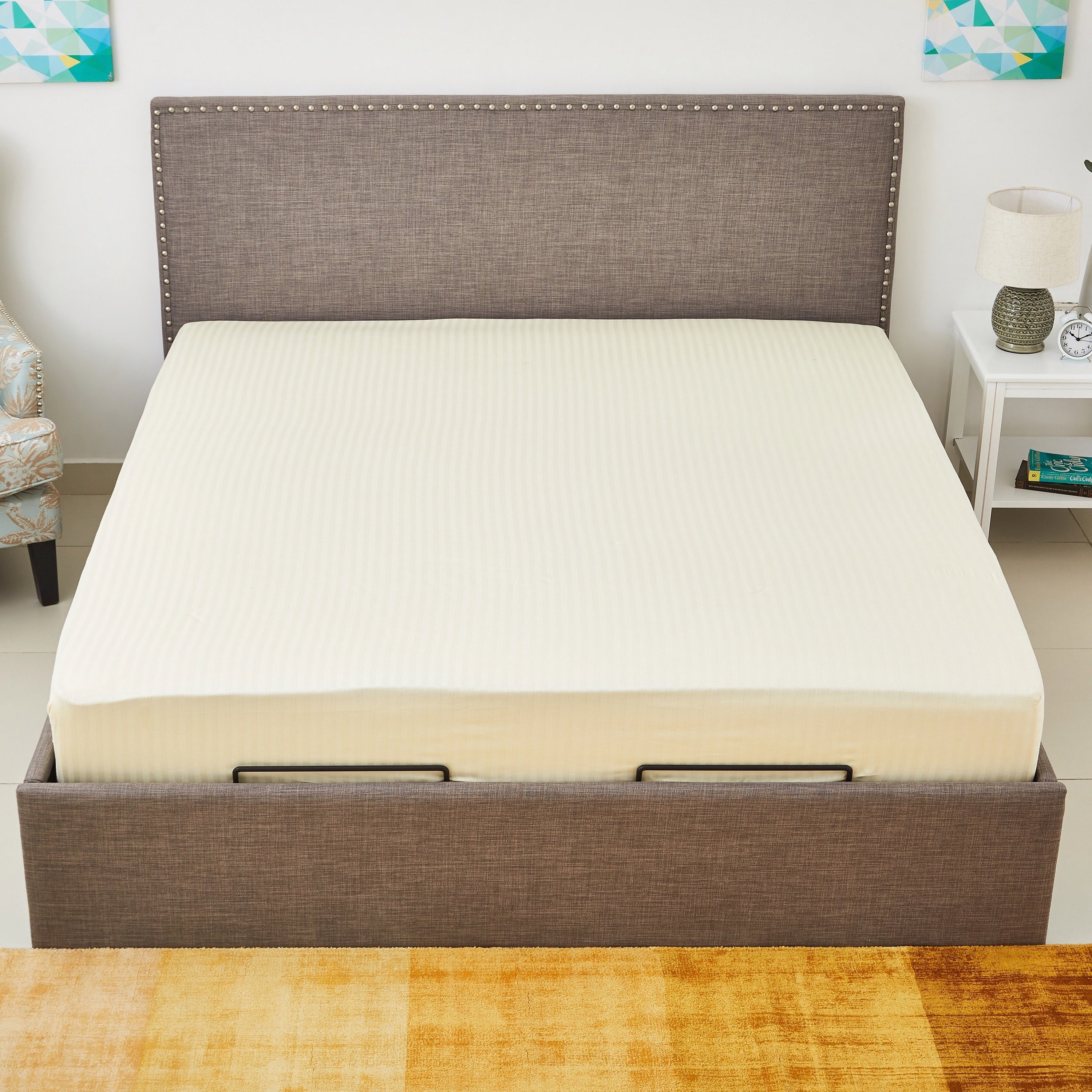 شرشف مطاطي سوبر كينج مخطط ساتن من هاميلتون - 200x200+33 سم-hbxhomeware-hbxbedroom-image-2