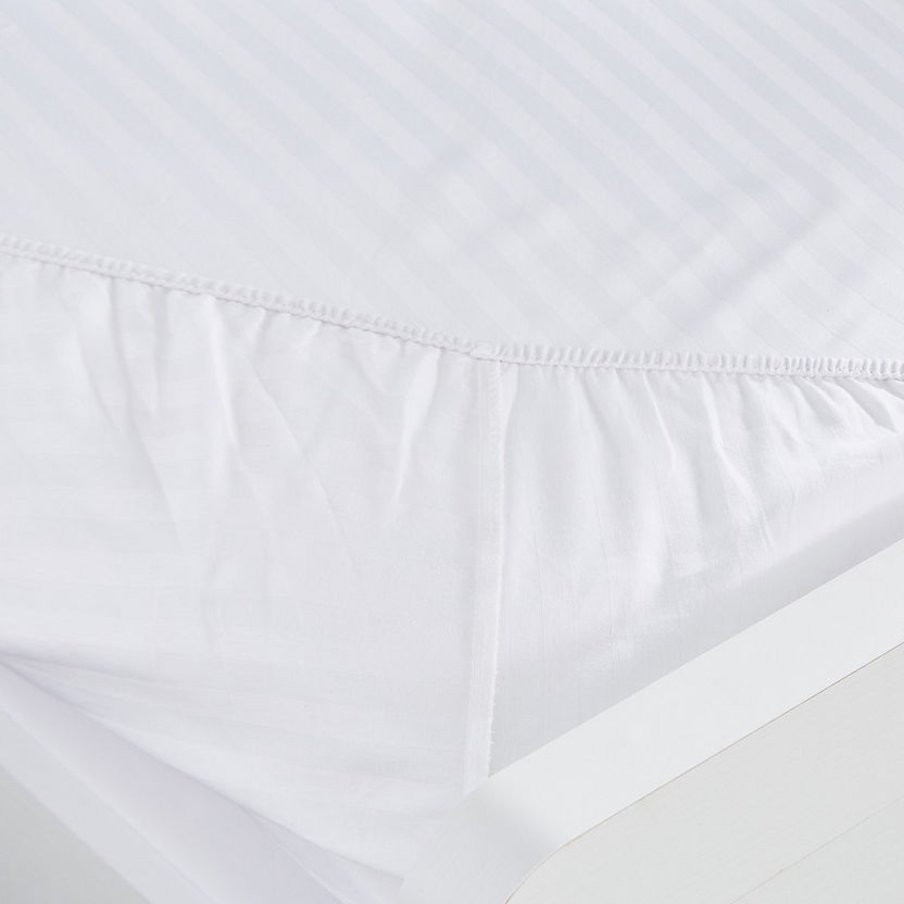 Hamilton Satin Stripe King Cotton Fitted Sheet - 180x210+33 cm-Sheets and Pillow Covers-image-3