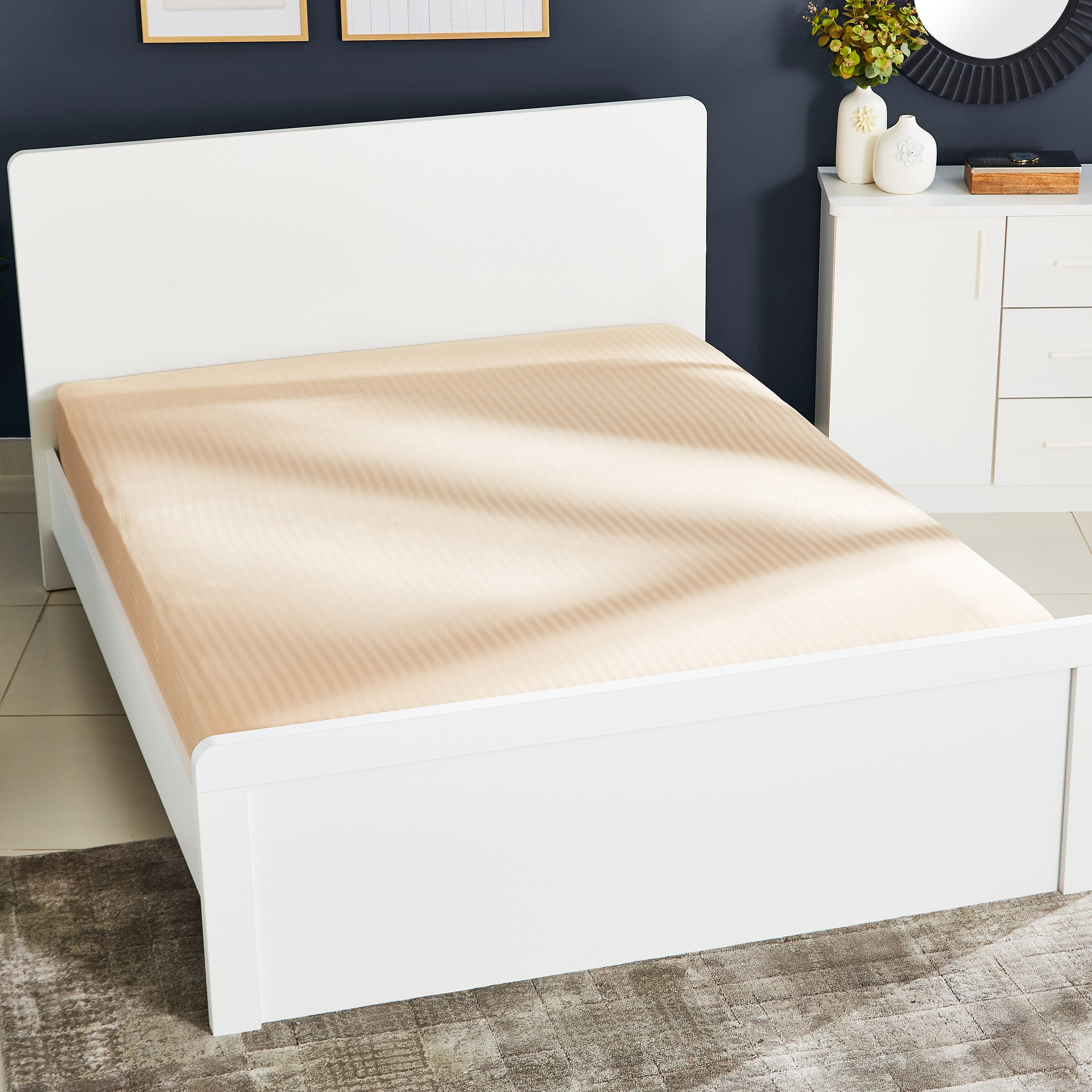 Hamilton Satin Striped King Cotton Fitted Sheet - 180x210+33 cm-hbxhomeware-hbxbedroom-image-1