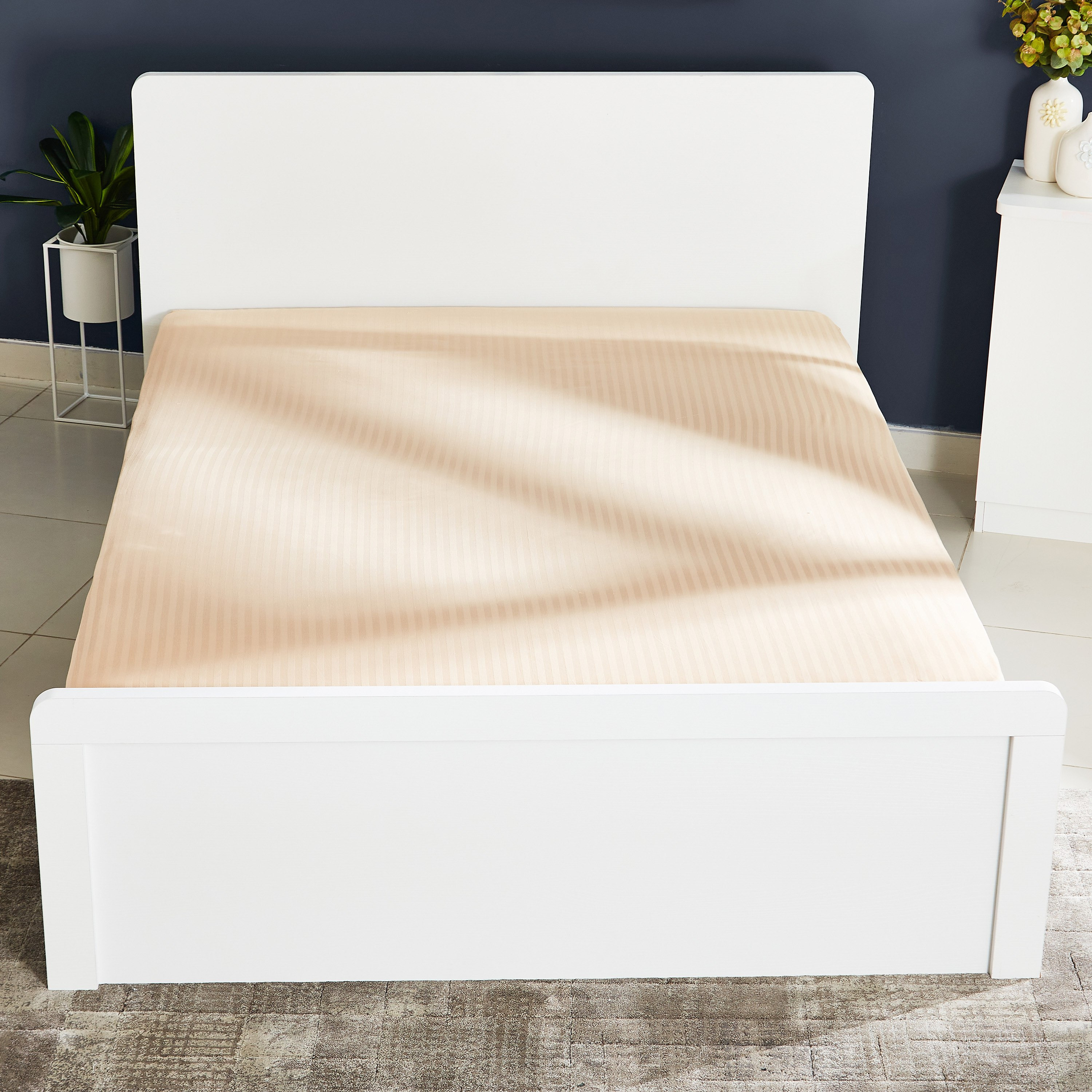 Hamilton Satin Striped King Cotton Fitted Sheet - 180x210+33 cm-hbxhomeware-hbxbedroom-image-2