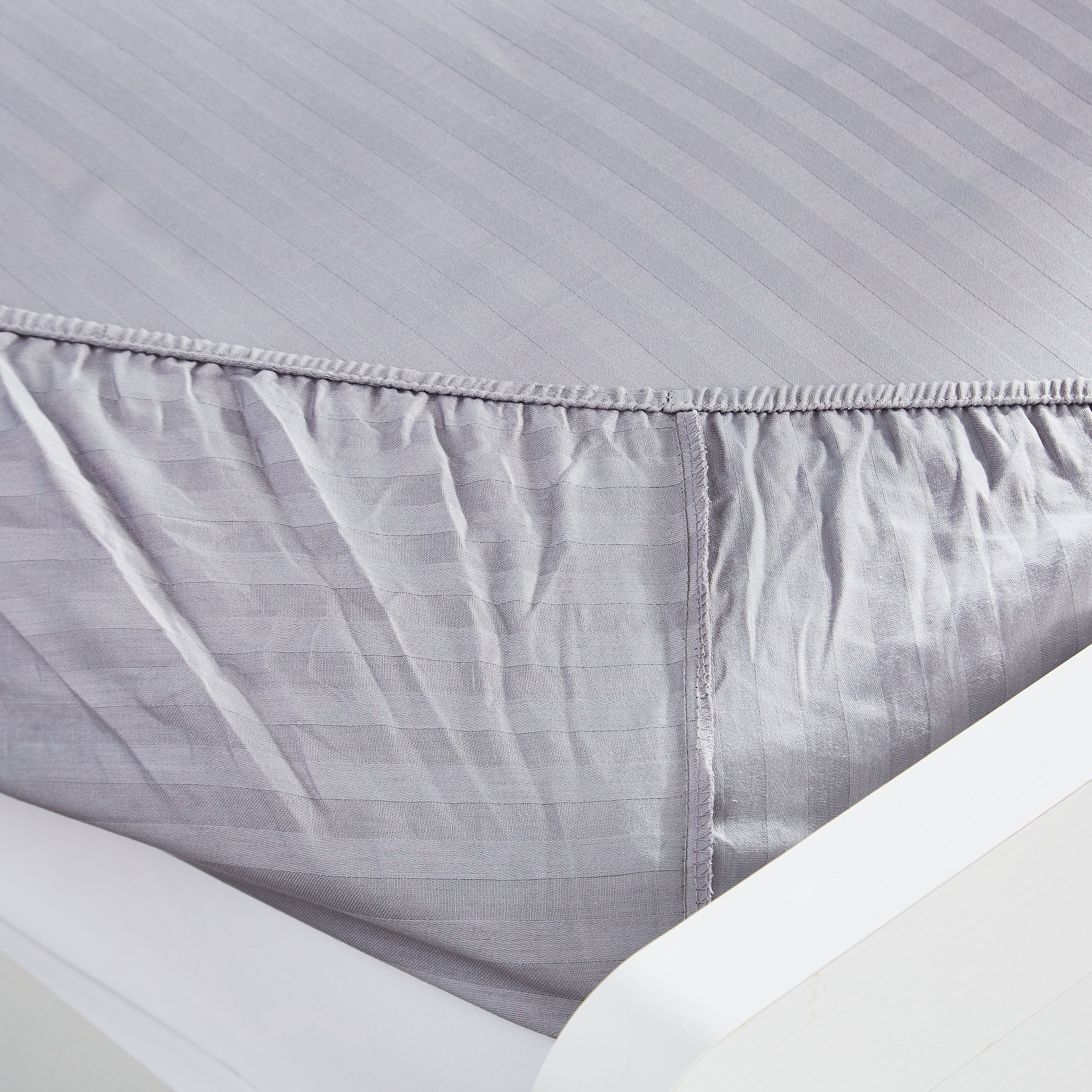 Hamilton Satin Striped King Cotton Fitted Sheet - 180x210+33 cm-hbxhomeware-bedding-fittedsheets-image-4