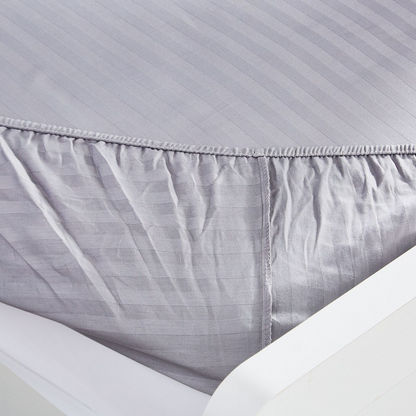 Hamilton Satin Striped King Cotton Fitted Sheet - 180x210+33 cms