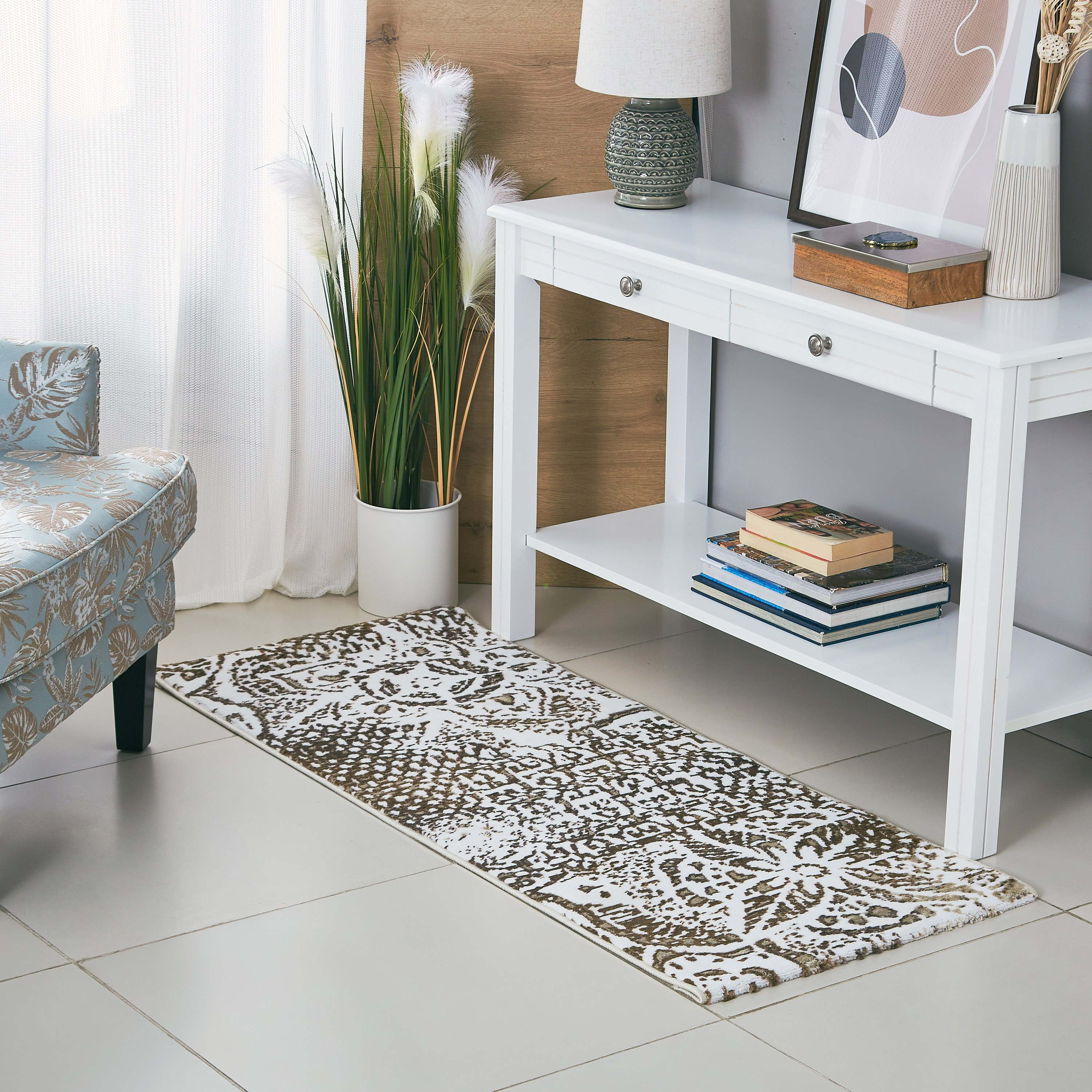 سجادة بولي بروبلين مقاومة للبقع من ماهرين داميان - 60x150 سم-hbxdecorandfurnishings-floorcoverings-rugs-image-1