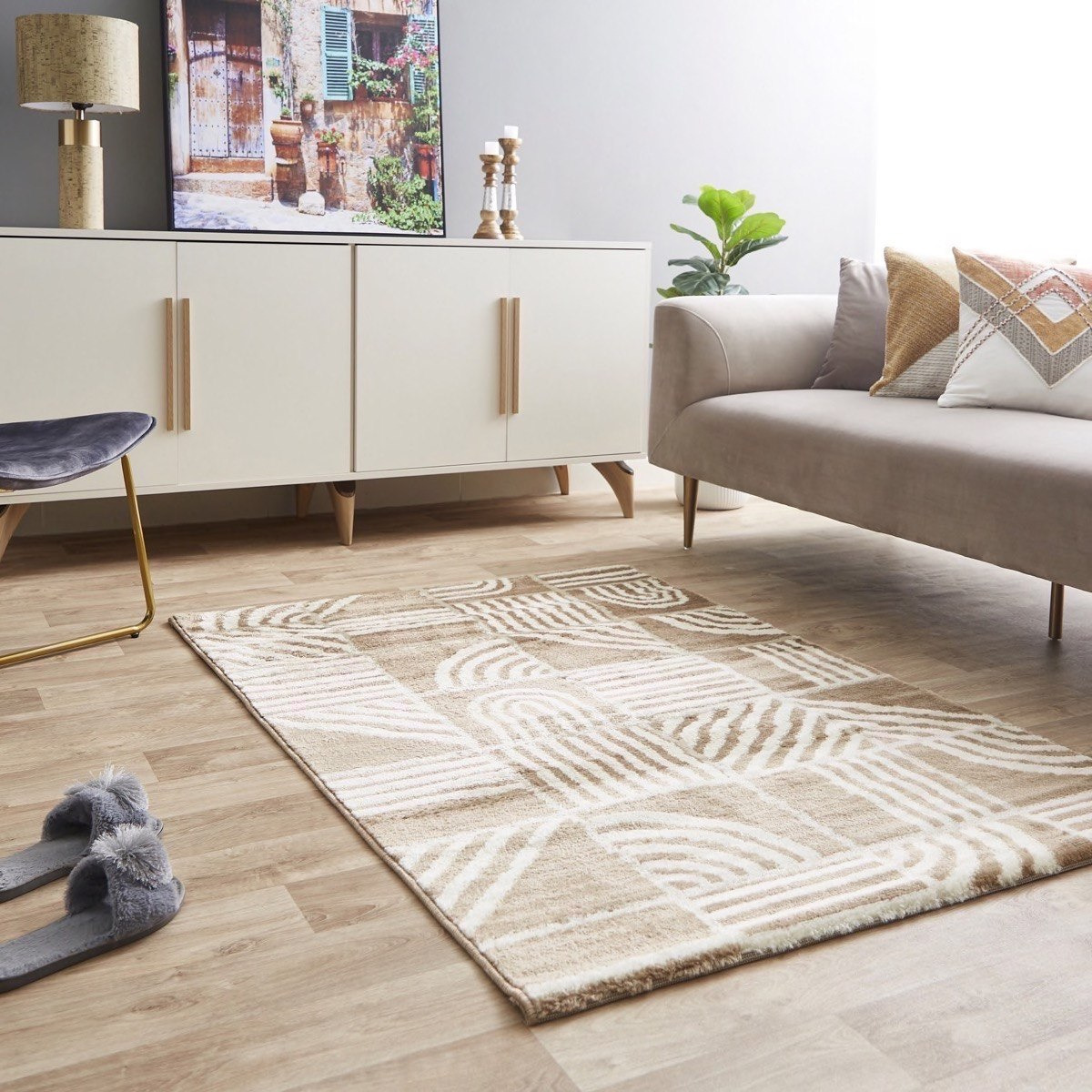 Zayaan Garry Stain Resistant Polypropylene Rug - 110x160 cm-hbxdecorandfurnishings-floorcoverings-rugs-image-6