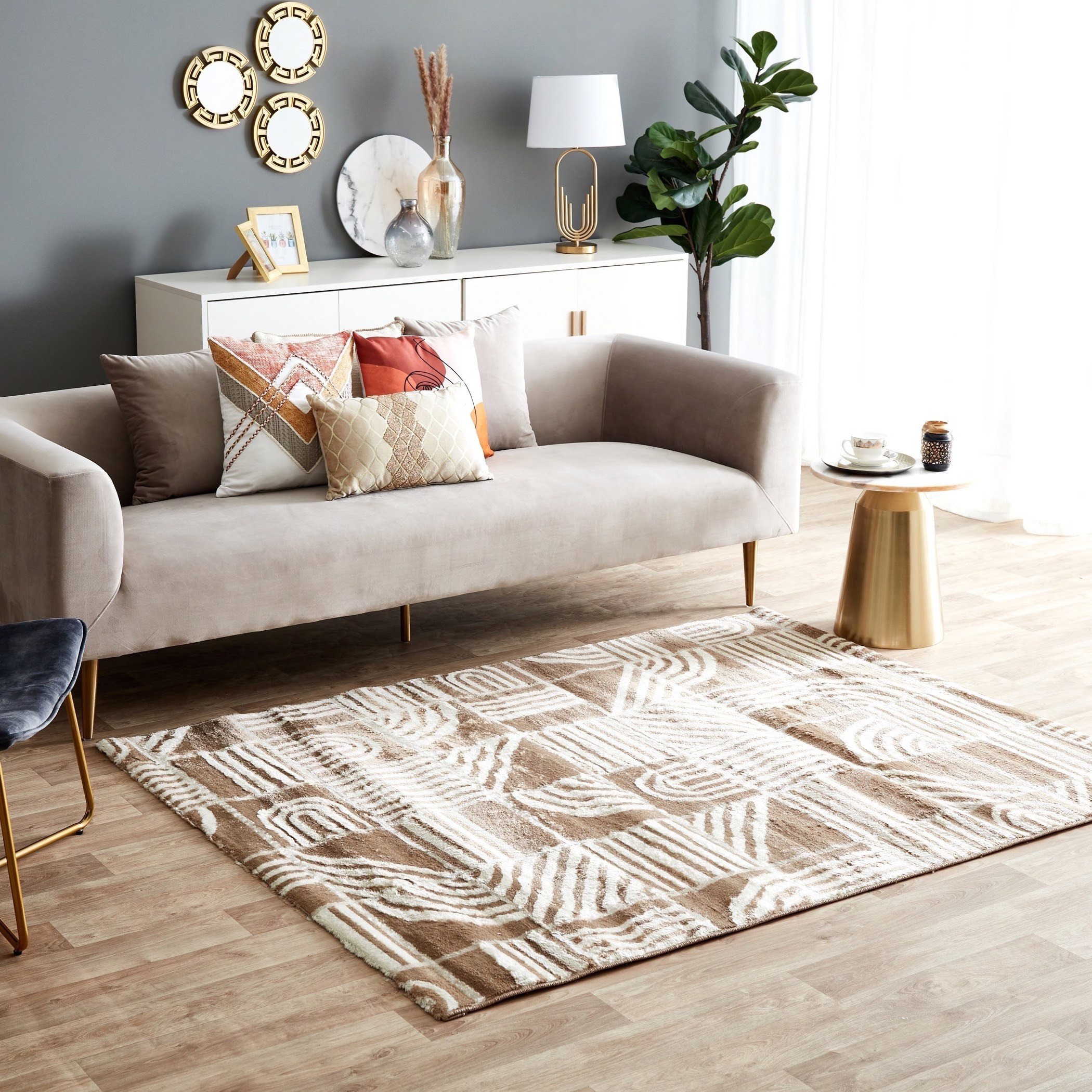 Zayaan Garry Stain Resistant Polypropylene Rug - 150x200 cm-hbxdecorandfurnishings-floorcoverings-rugs-image-1