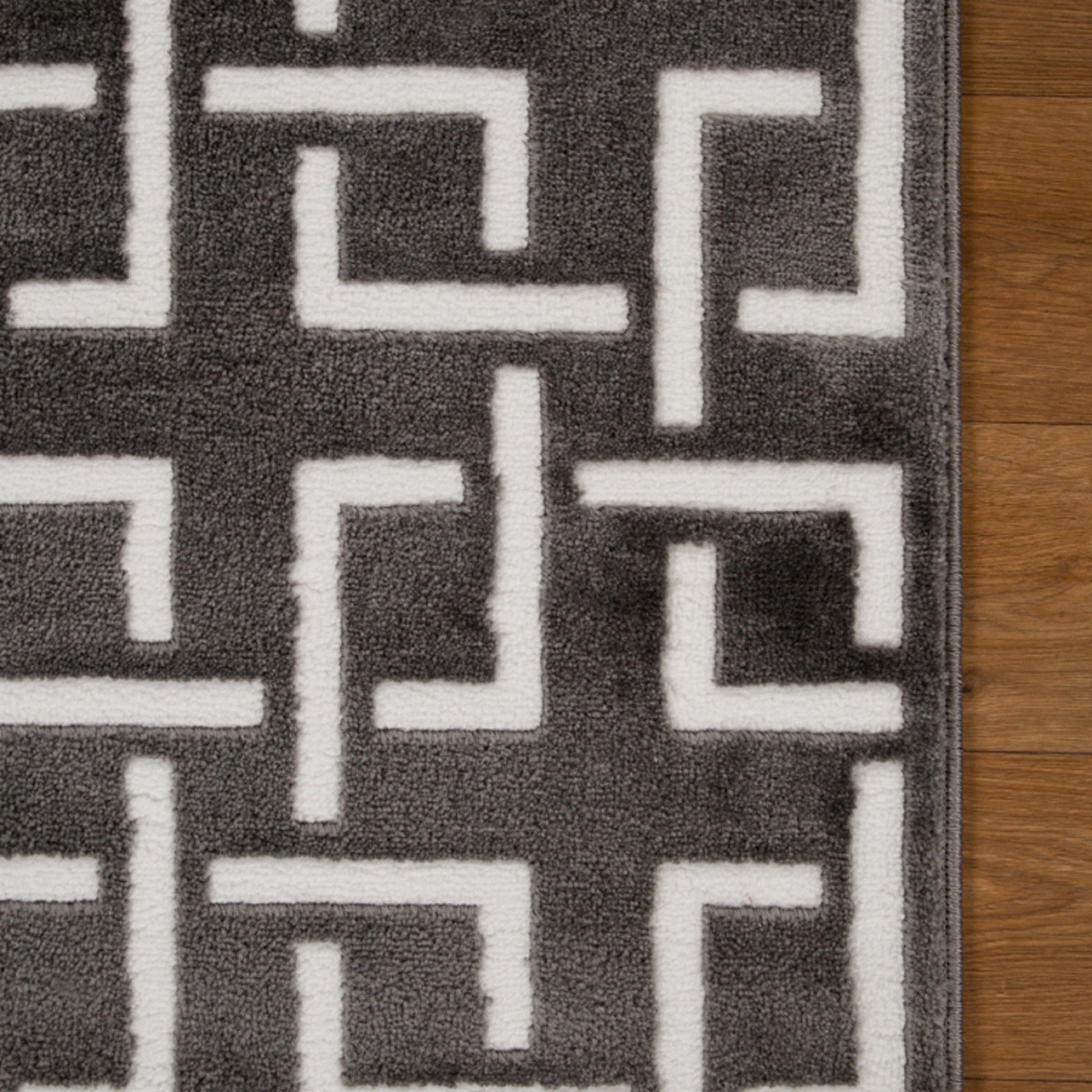 Zayaan Mason Stain Resistant Polypropylene Rug - 150x200 cm-hbxdecorandfurnishings-floorcoverings-rugs-image-3