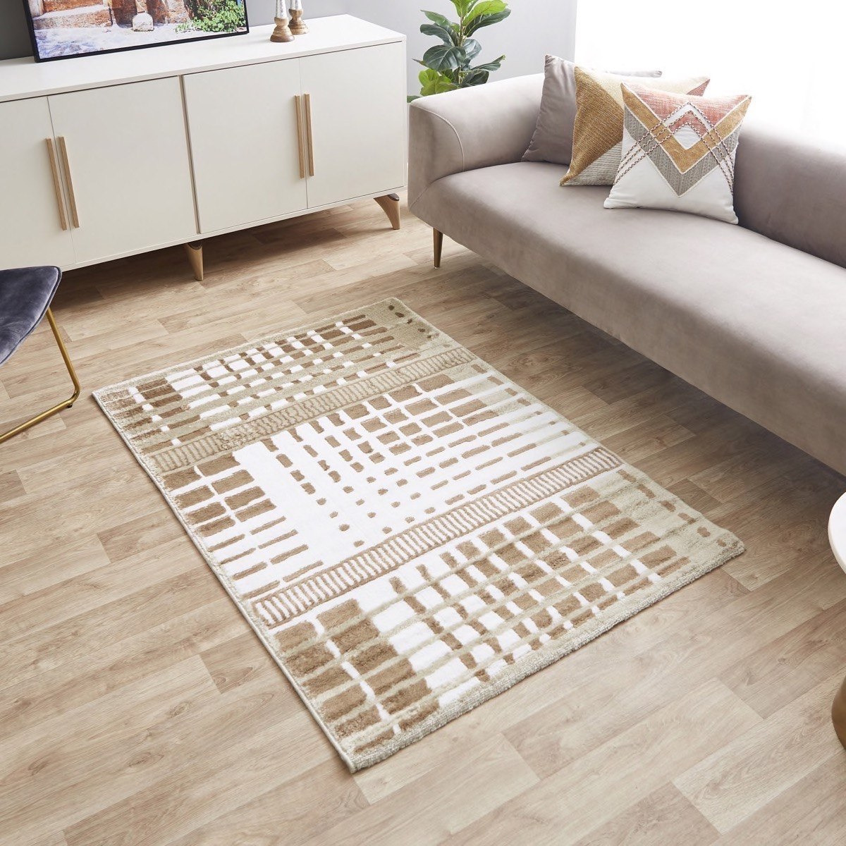 Zayaan Axel Stain Resistant Polypropylene Rug - 110x160 cm-hbxdecorandfurnishings-floorcoverings-rugs-image-1